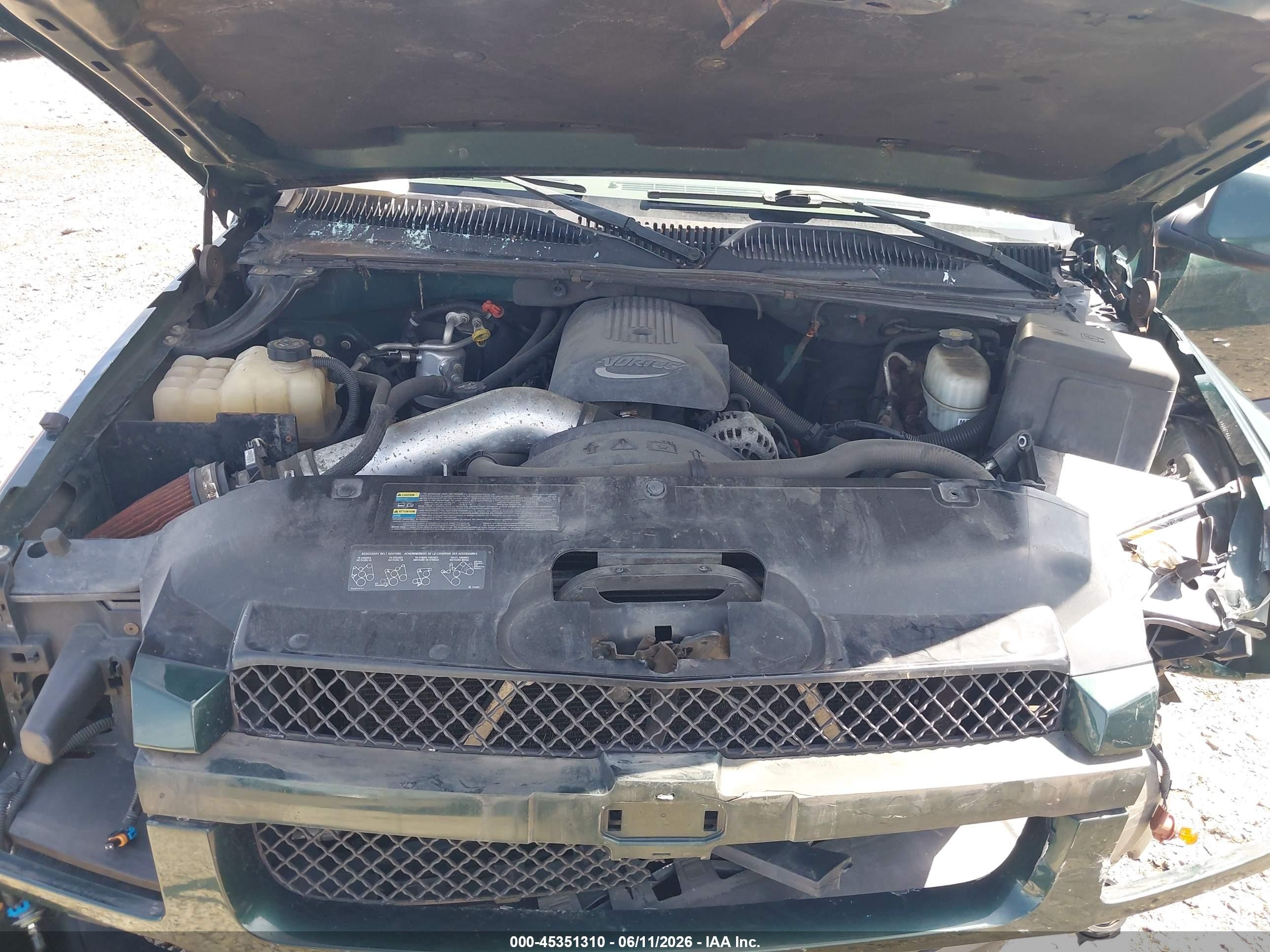 2004 Chevrolet Avalanche 1500   Green vin: 3GNEK12T34G293608