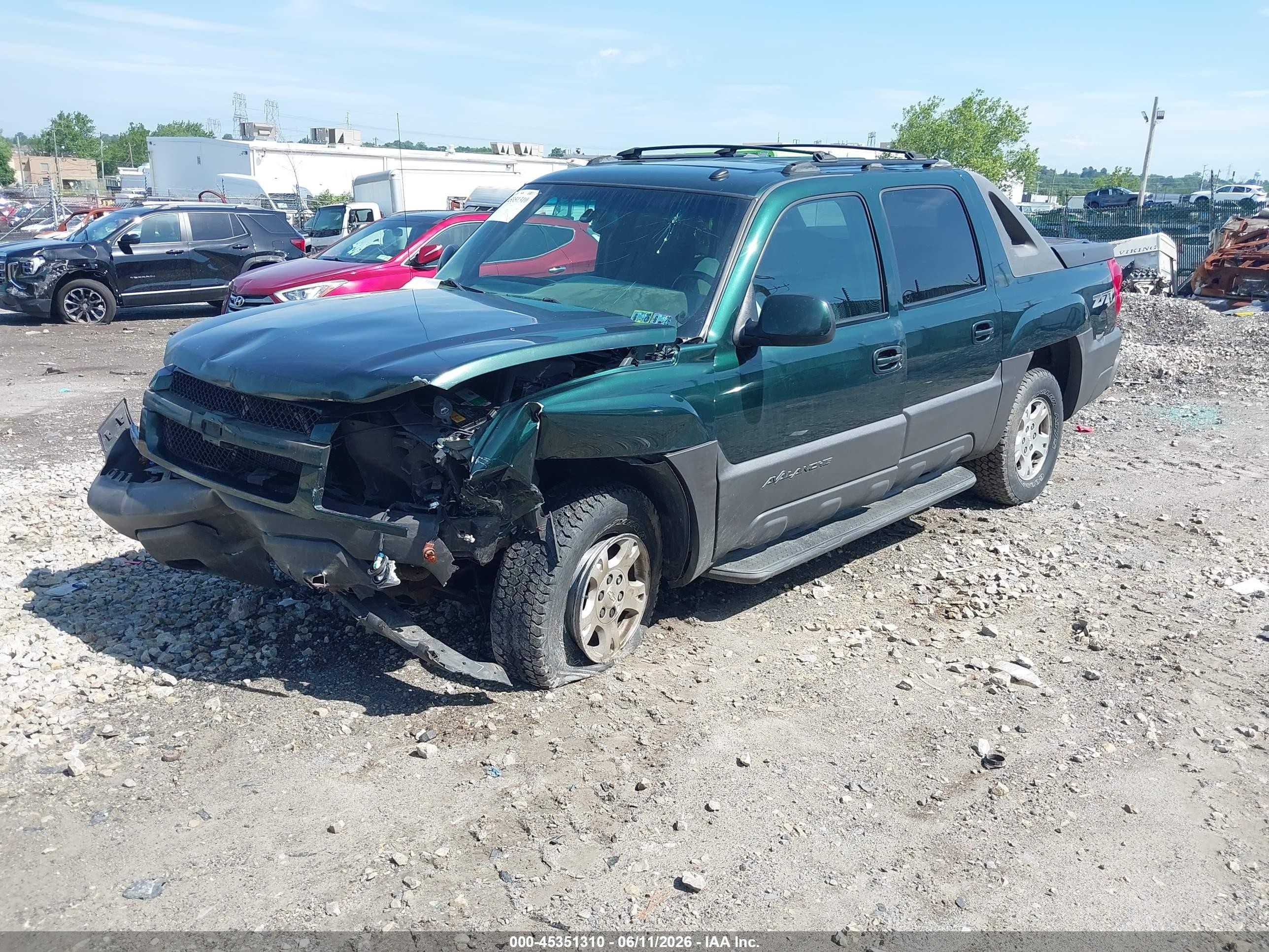 2004 Chevrolet Avalanche 1500   Green vin: 3GNEK12T34G293608