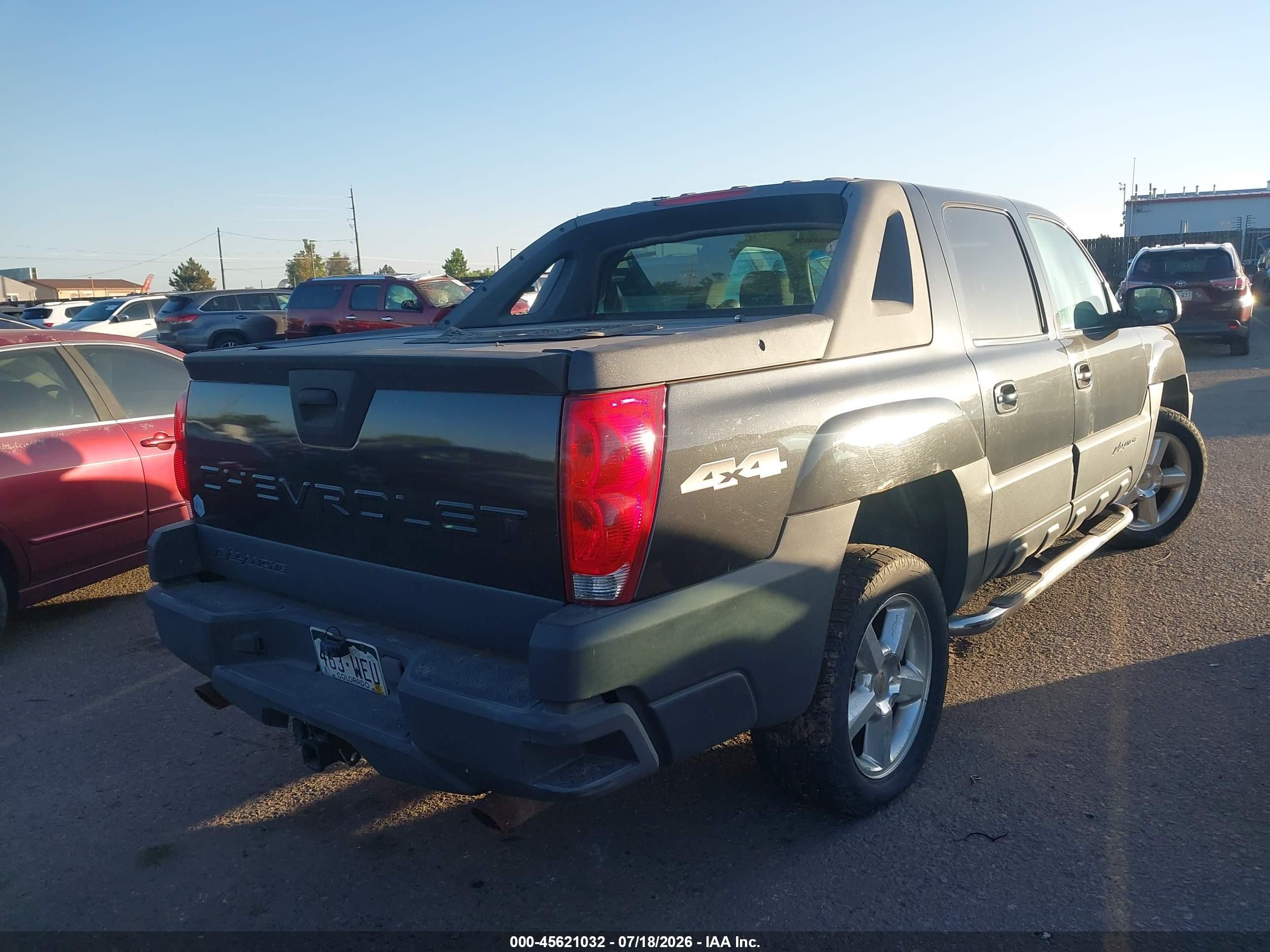 2004 Chevrolet Avalanche 1500   Black vin: 3GNEK12T54G113352