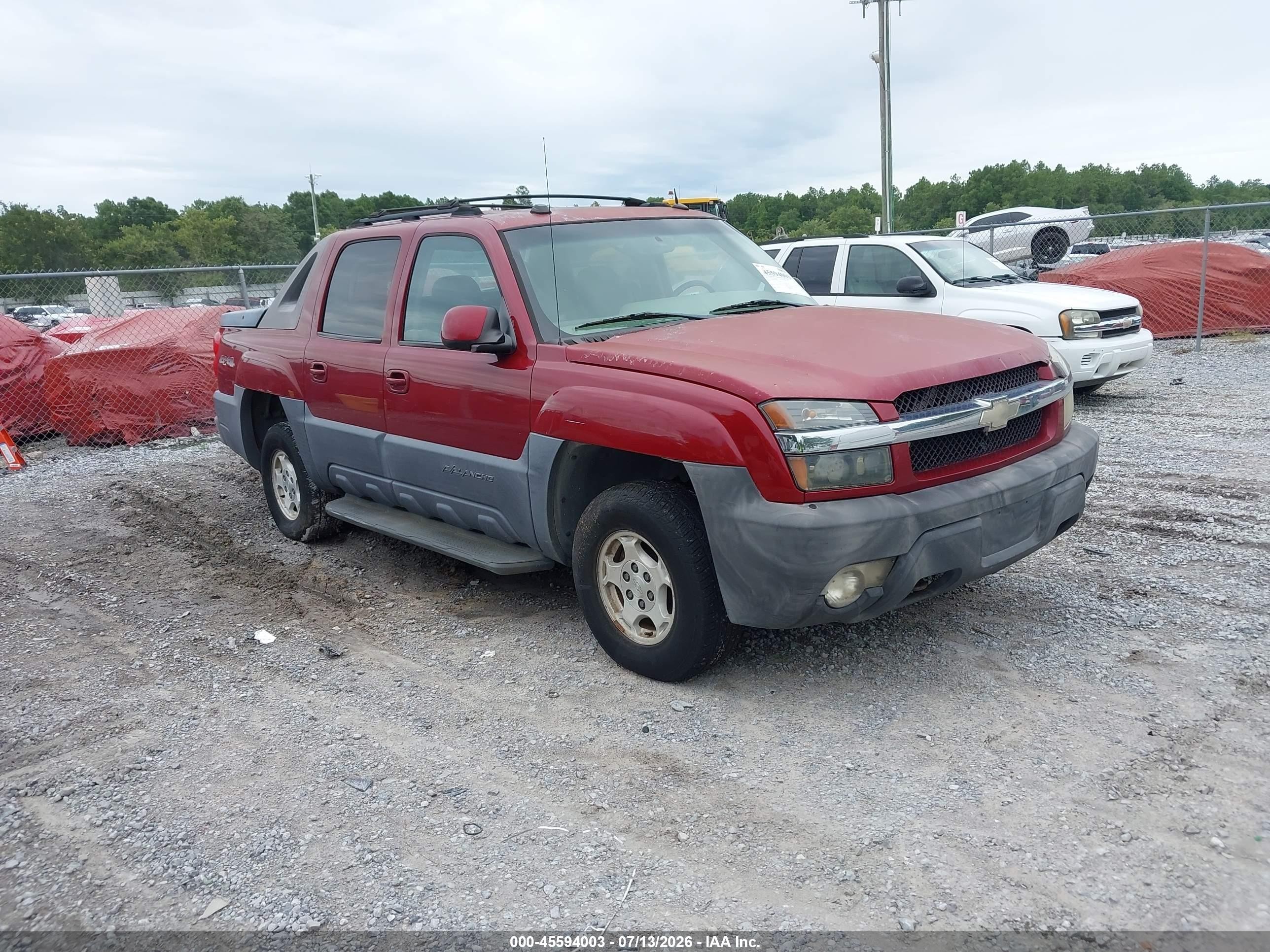 2004 Chevrolet Avalanche 1500   Красный vin: 3GNEK12T84G236966