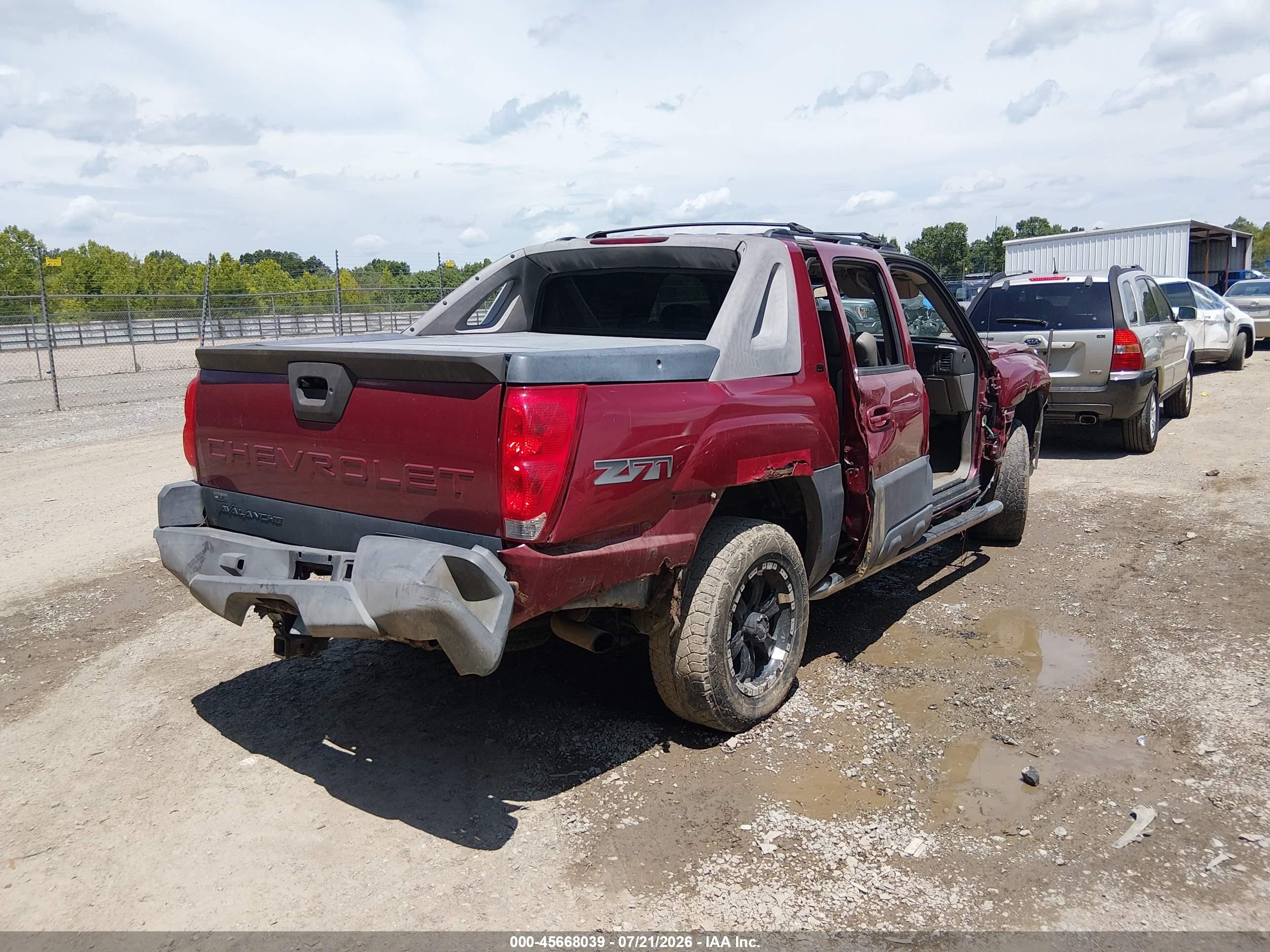 2005 Chevrolet Avalanche 1500 Z71 Темно-бордовый vin: 3GNEK12Z15G292530