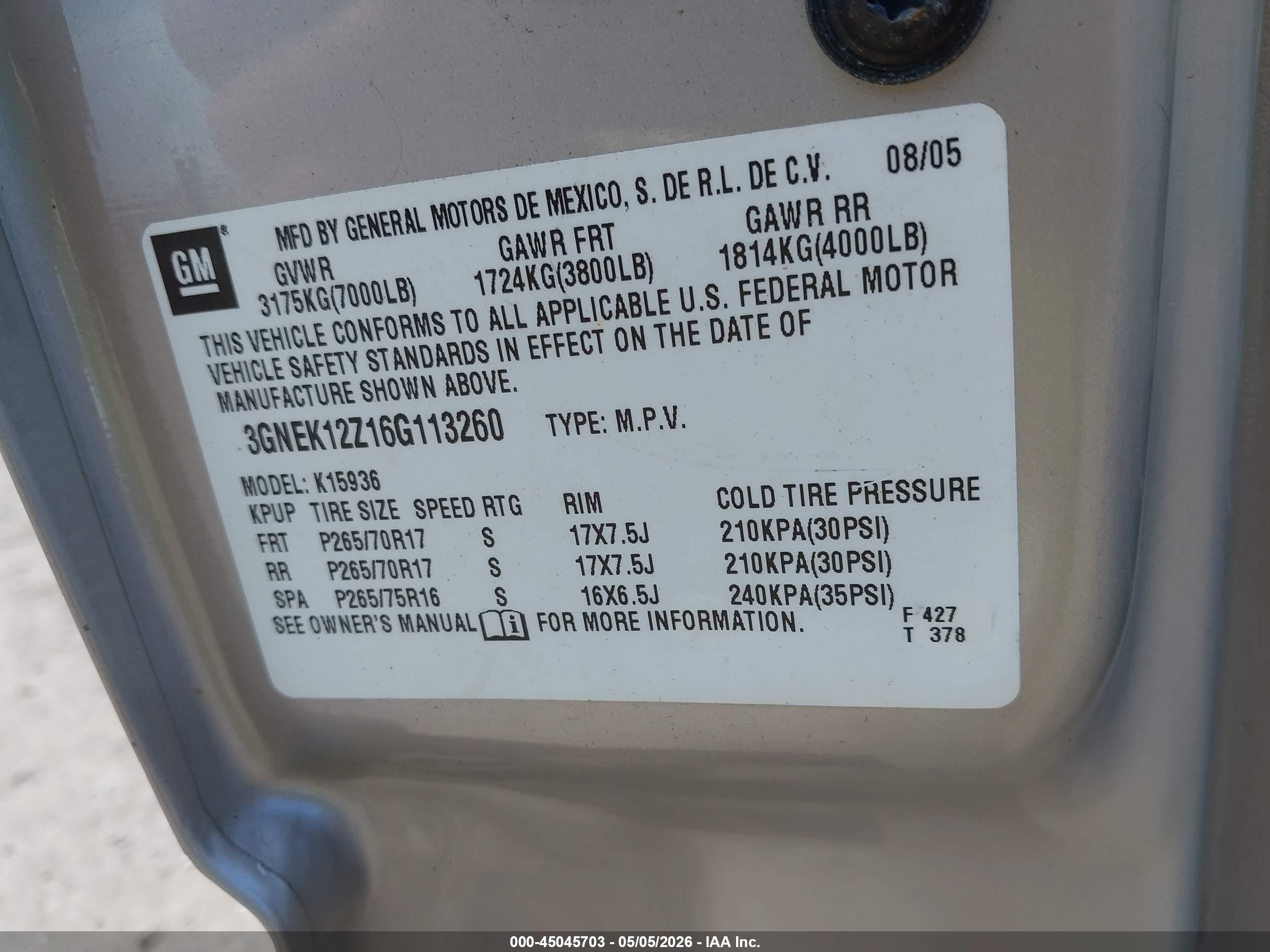2006 Chevrolet Avalanche 1500 Z71 Золотой vin: 3GNEK12Z16G113260