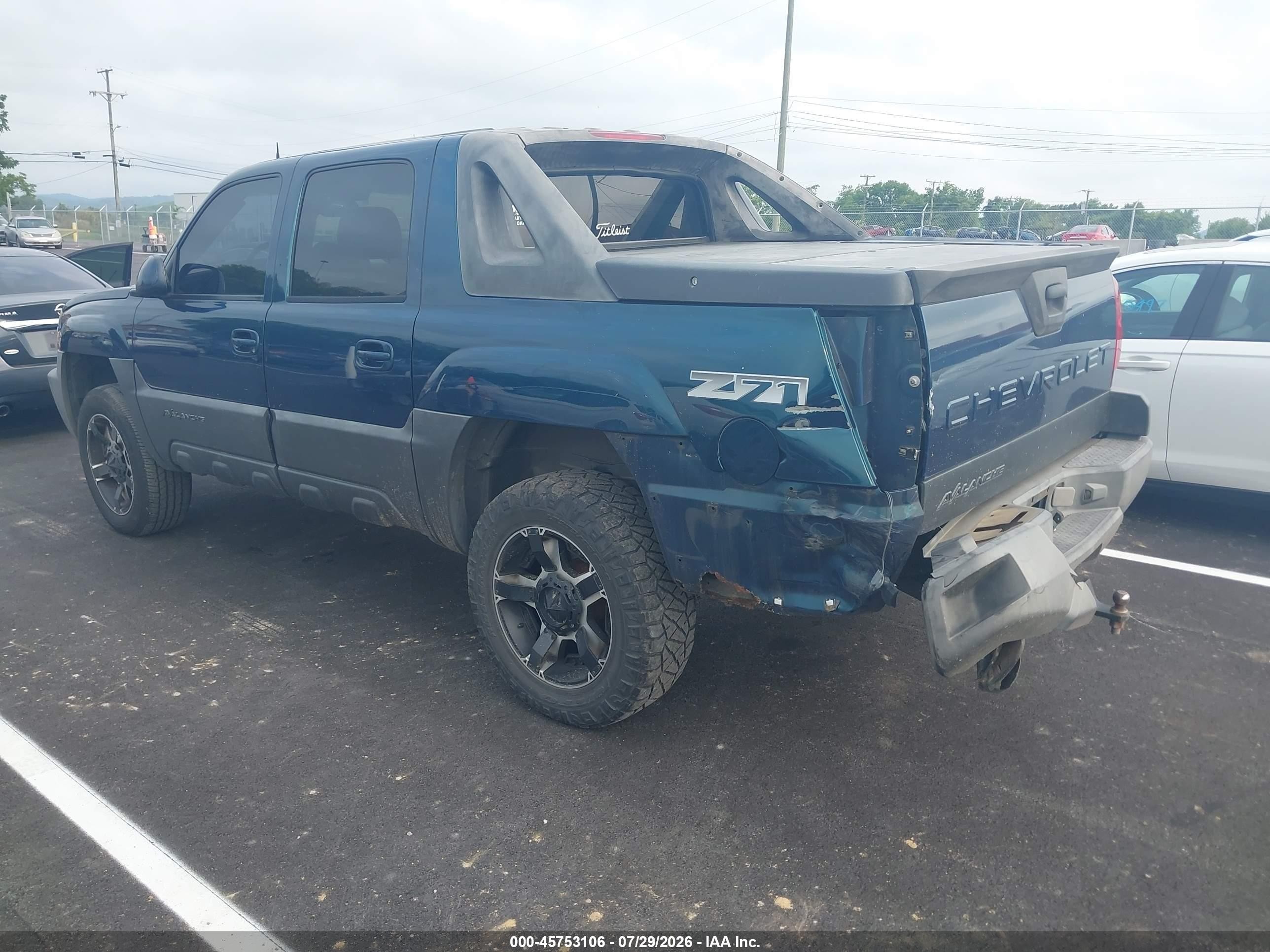 2005 Chevrolet Avalanche 1500 Z71 Blue vin: 3GNEK12Z55G199333