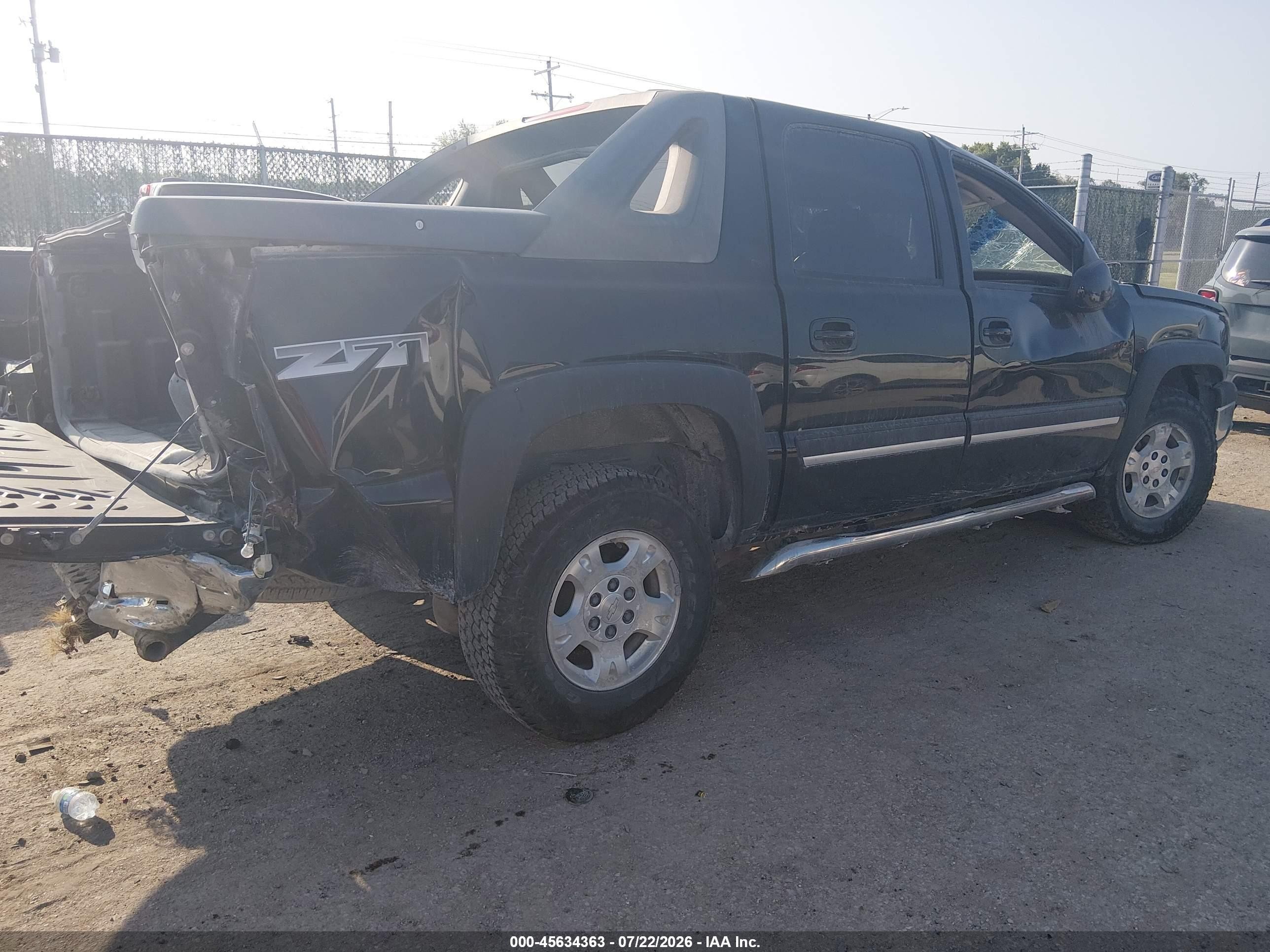 2005 Chevrolet Avalanche 1500 Z71 Black vin: 3GNEK12Z85G175625