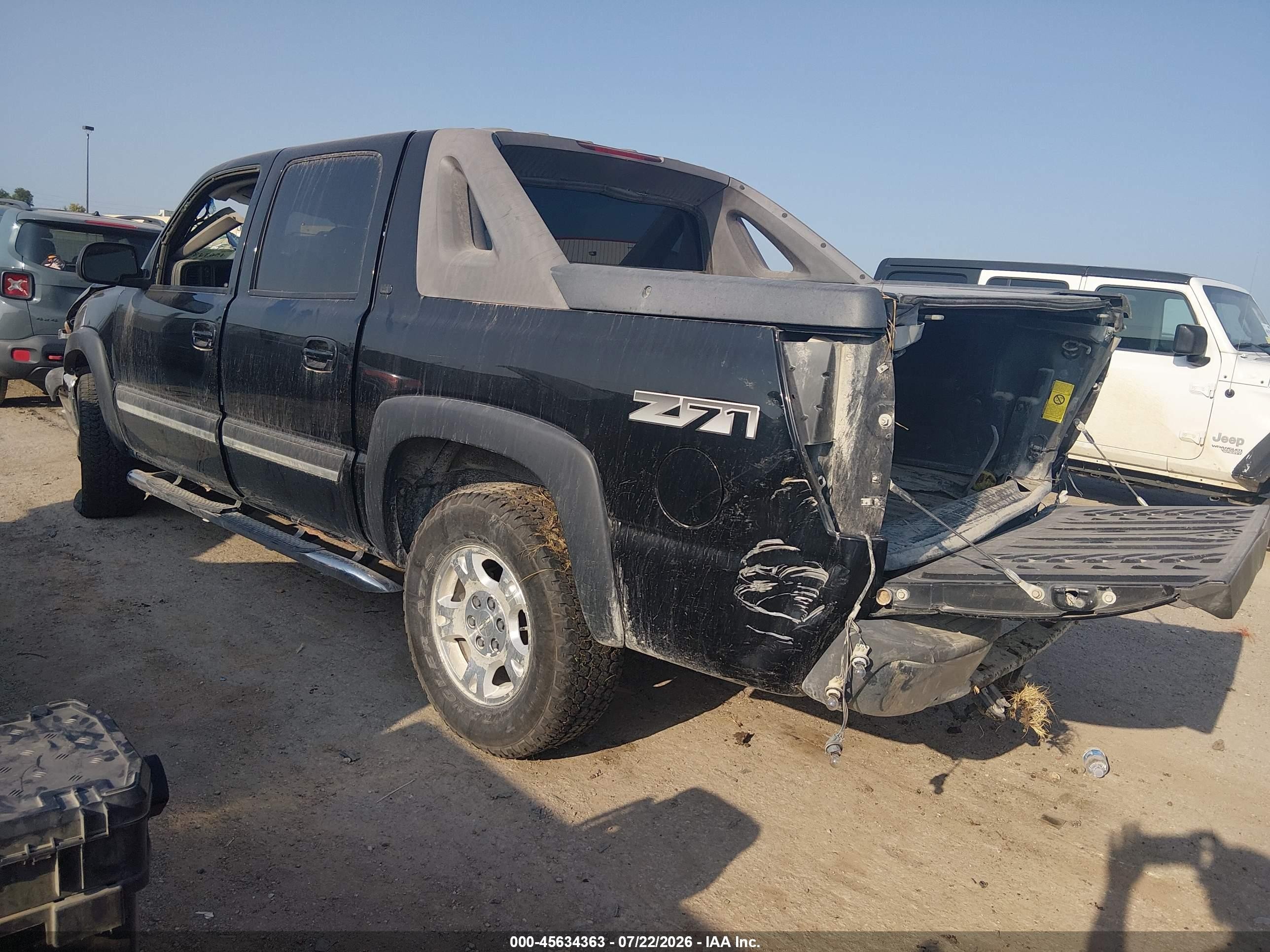 2005 Chevrolet Avalanche 1500 Z71 Black vin: 3GNEK12Z85G175625