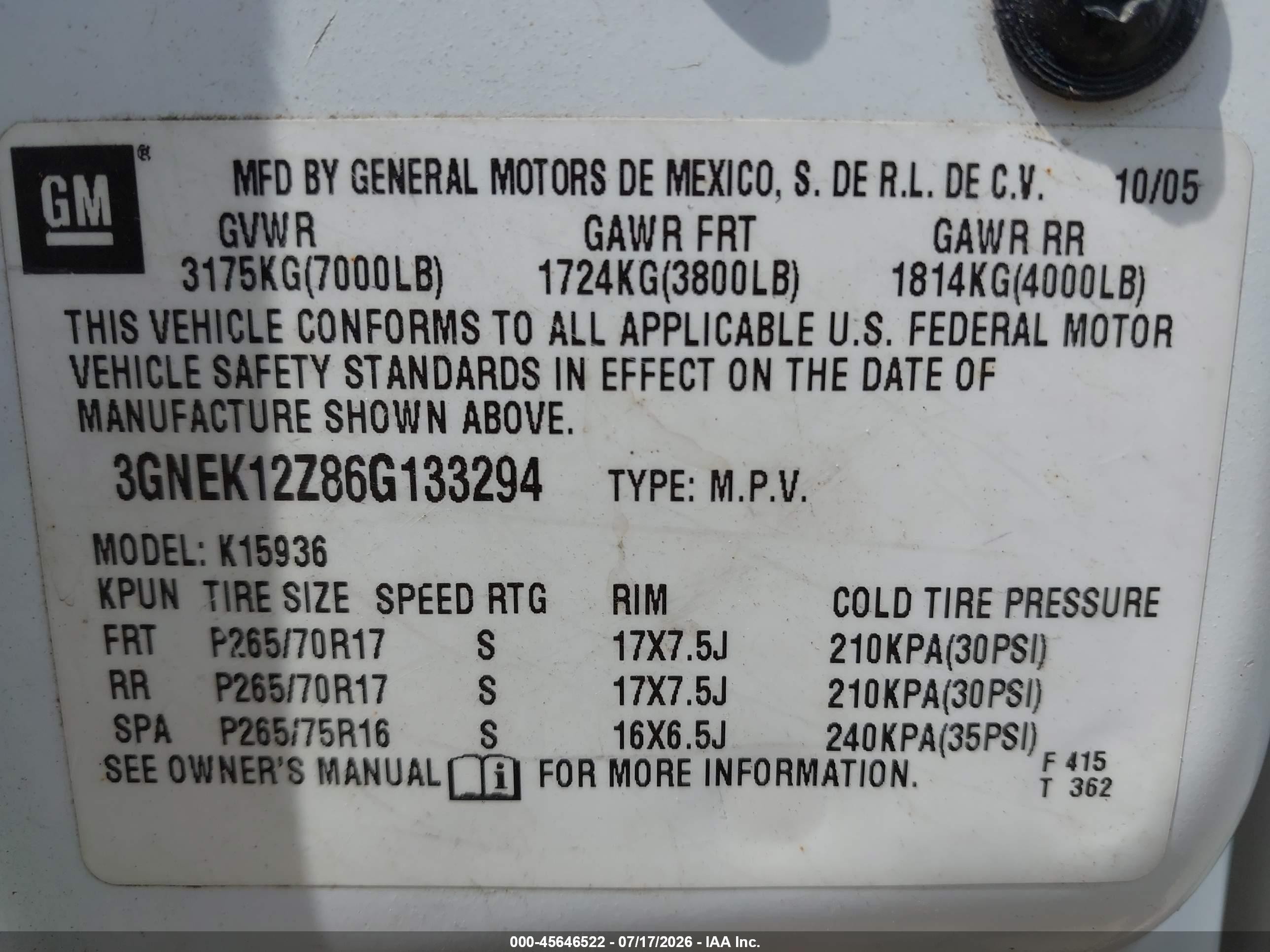 2006 Chevrolet Avalanche 1500 Lt White vin: 3GNEK12Z86G133294