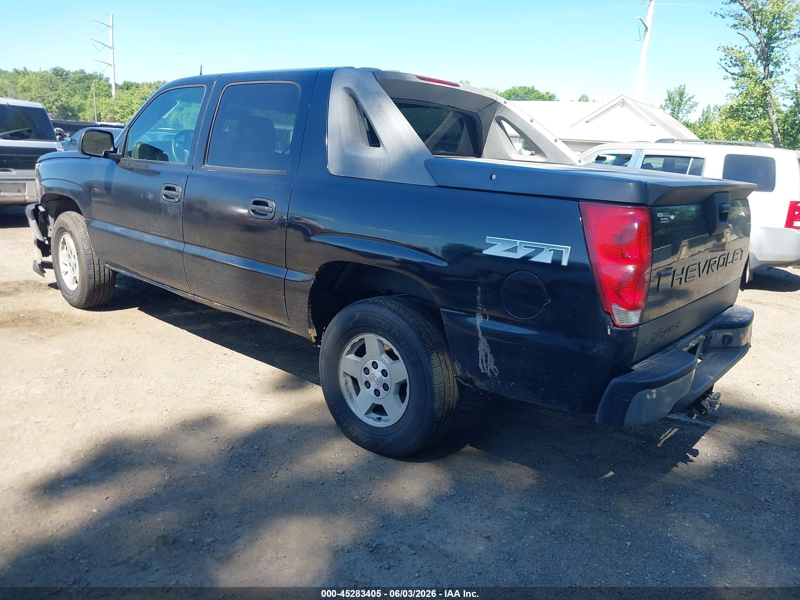 2005 Chevrolet Avalanche 1500 Z71 Black vin: 3GNEK12ZX5G116740