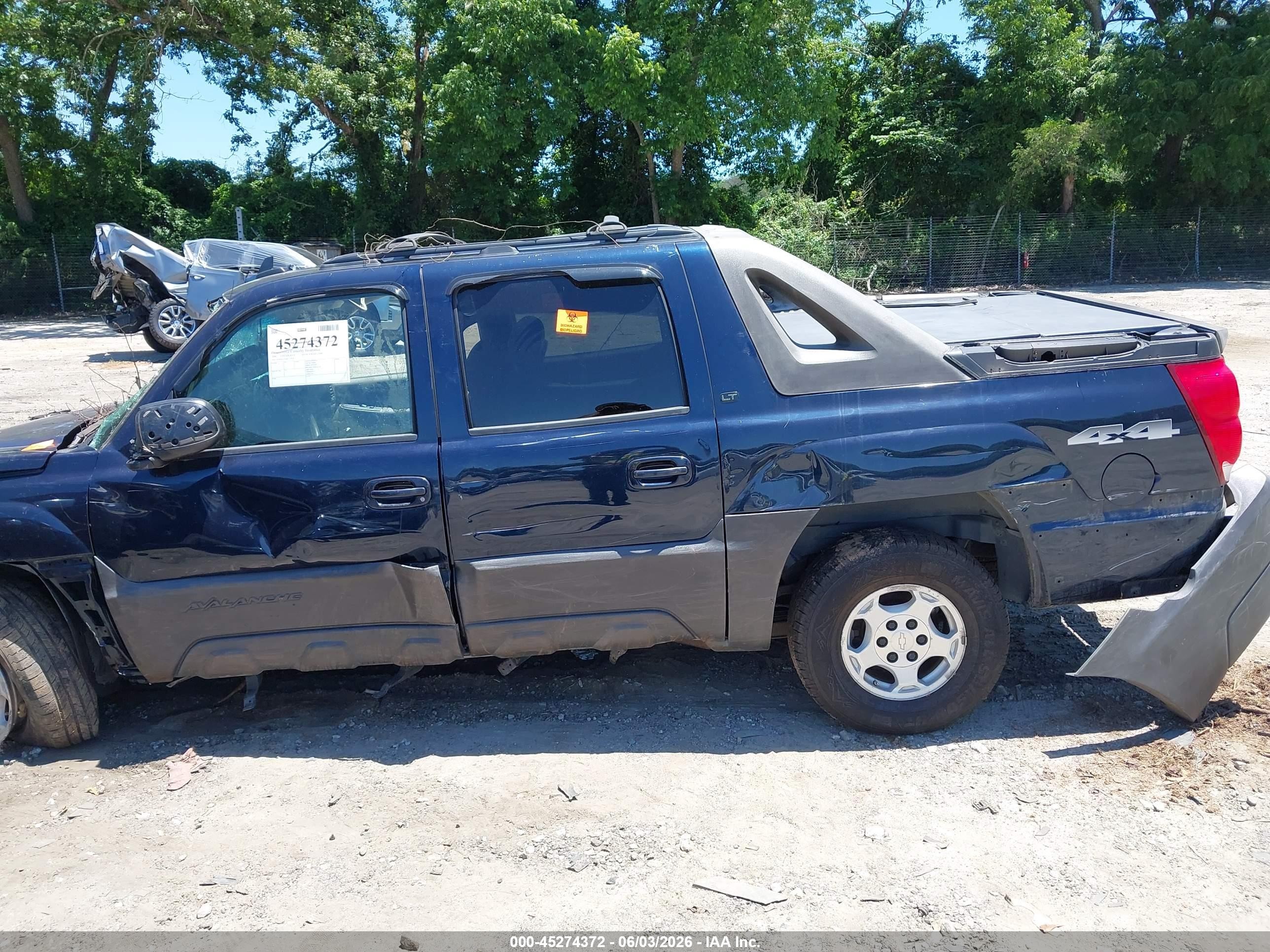 2006 Chevrolet Avalanche 1500 Lt Blue vin: 3GNEK12ZX6G115928