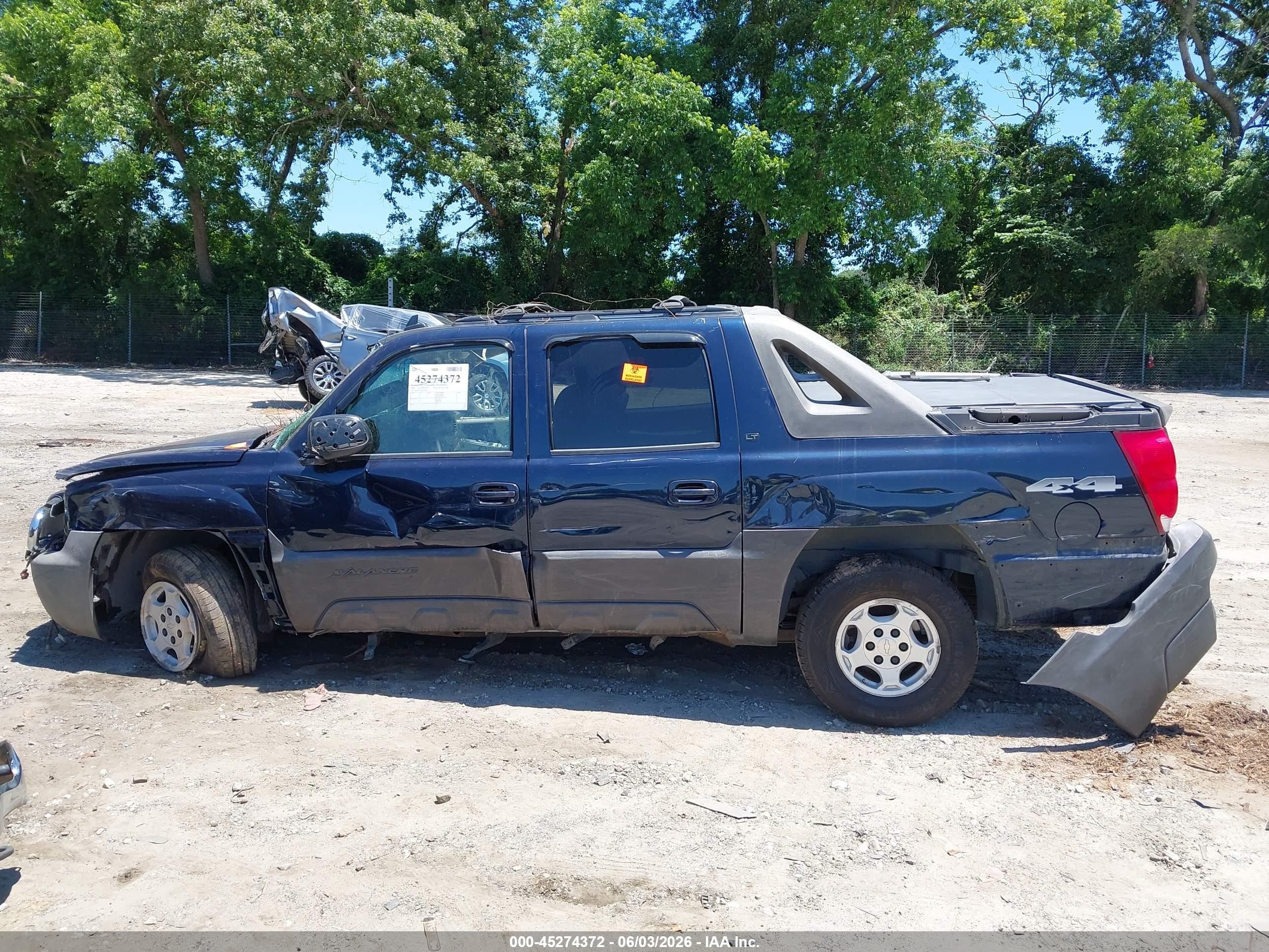 2006 Chevrolet Avalanche 1500 Lt Blue vin: 3GNEK12ZX6G115928