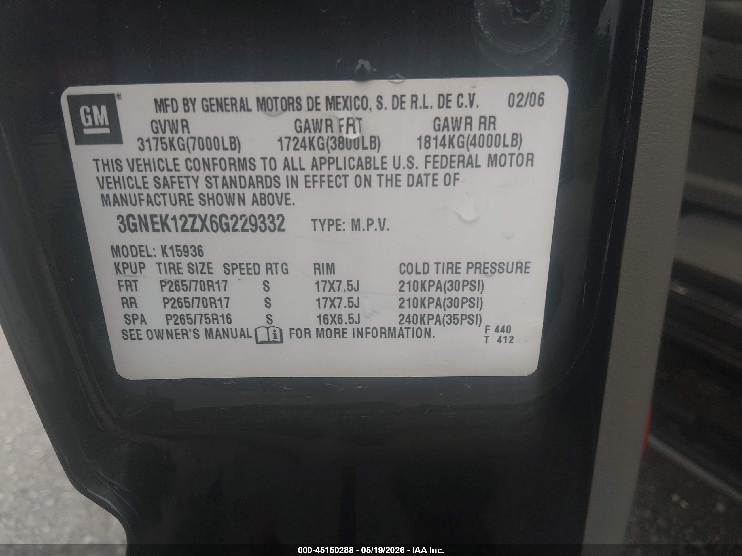 2006 Chevrolet Avalanche 1500 Z71 Black vin: 3GNEK12ZX6G229332