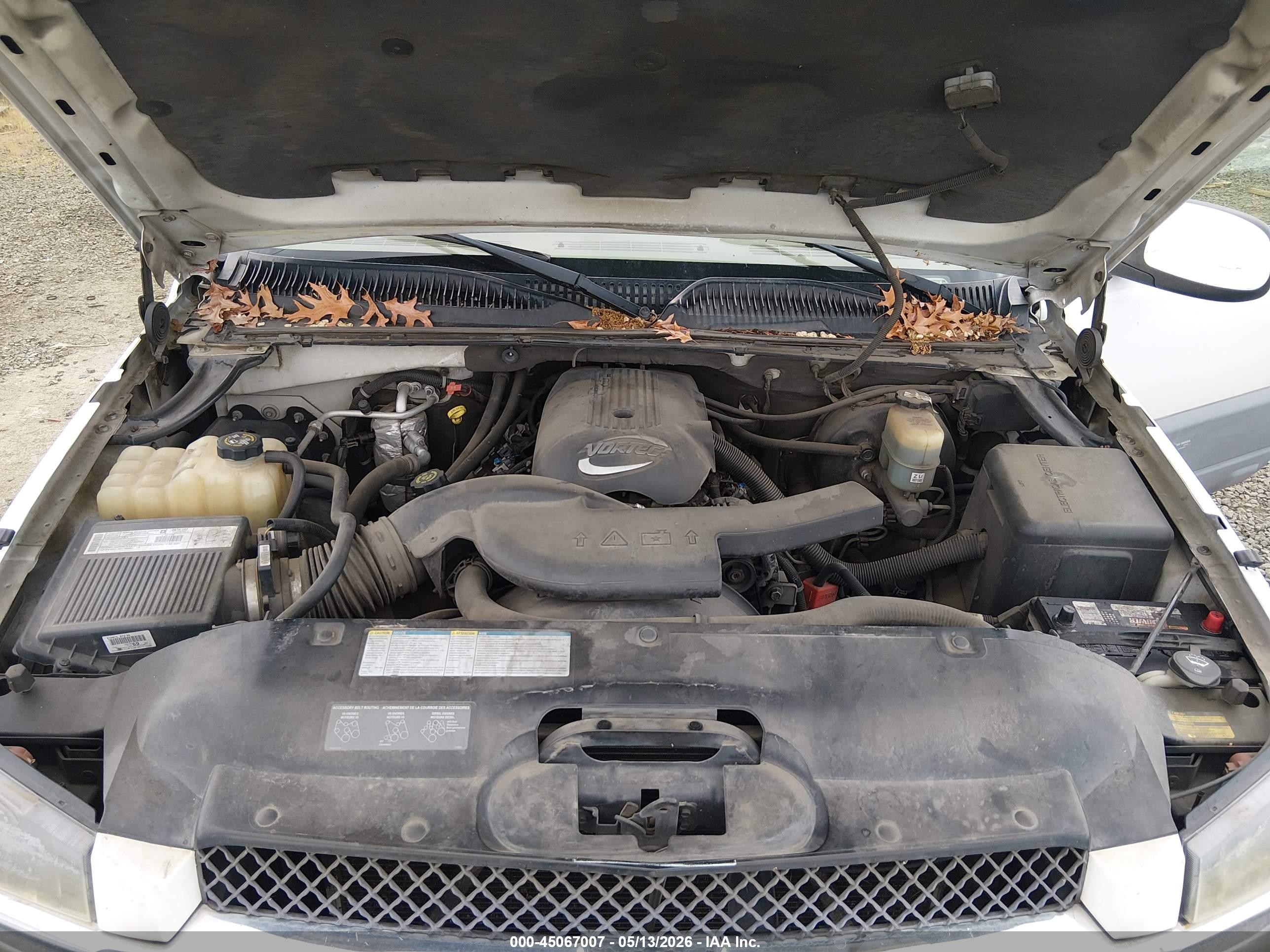 2002 Chevrolet Avalanche 1500   White vin: 3GNEK13T02G189492