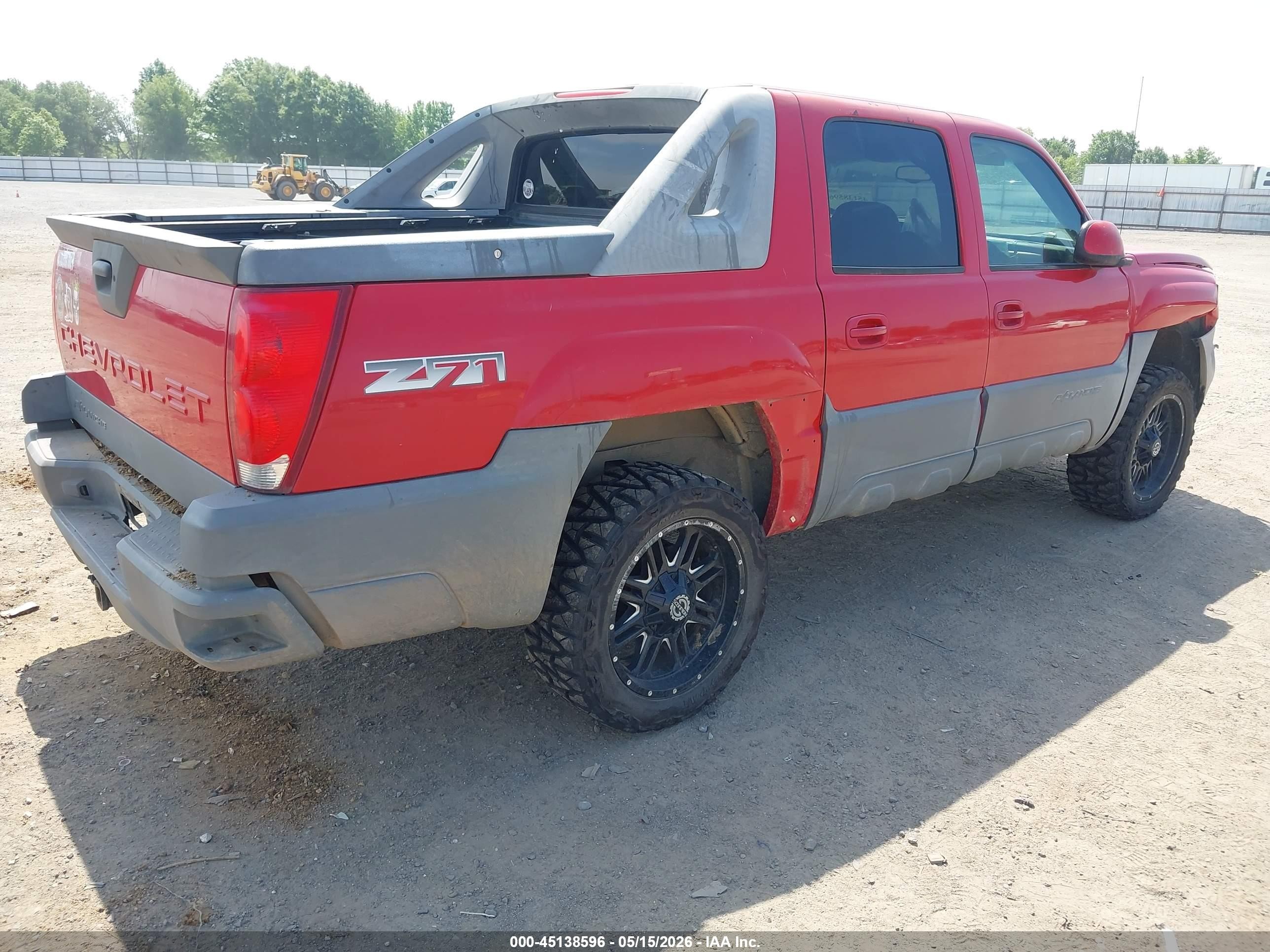 2002 Chevrolet Avalanche 1500   Red vin: 3GNEK13T02G354215