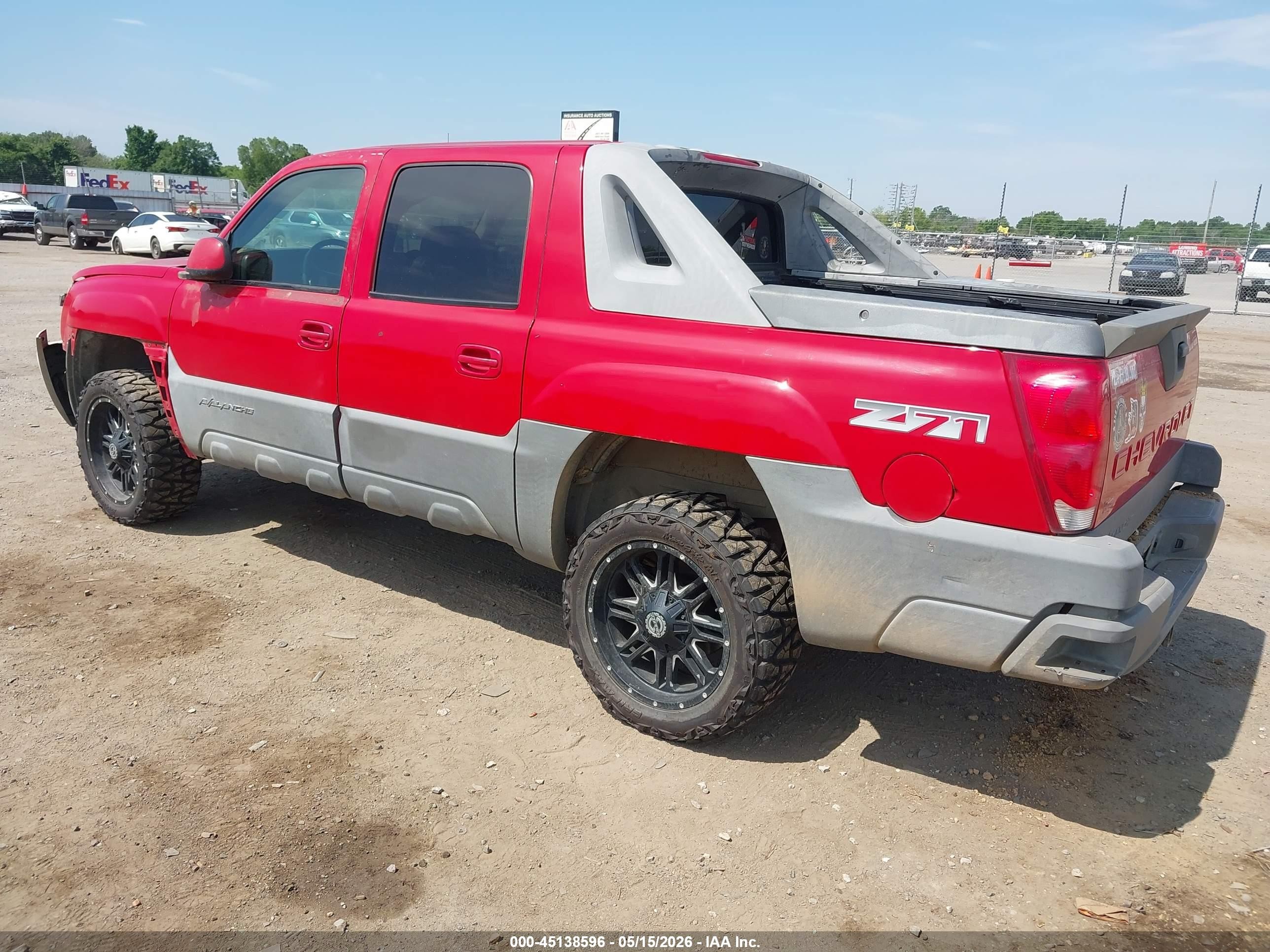 2002 Chevrolet Avalanche 1500   Red vin: 3GNEK13T02G354215