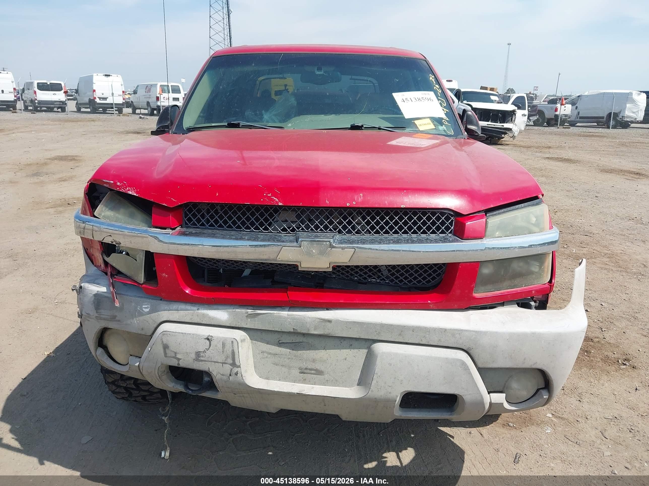 2002 Chevrolet Avalanche 1500   Red vin: 3GNEK13T02G354215