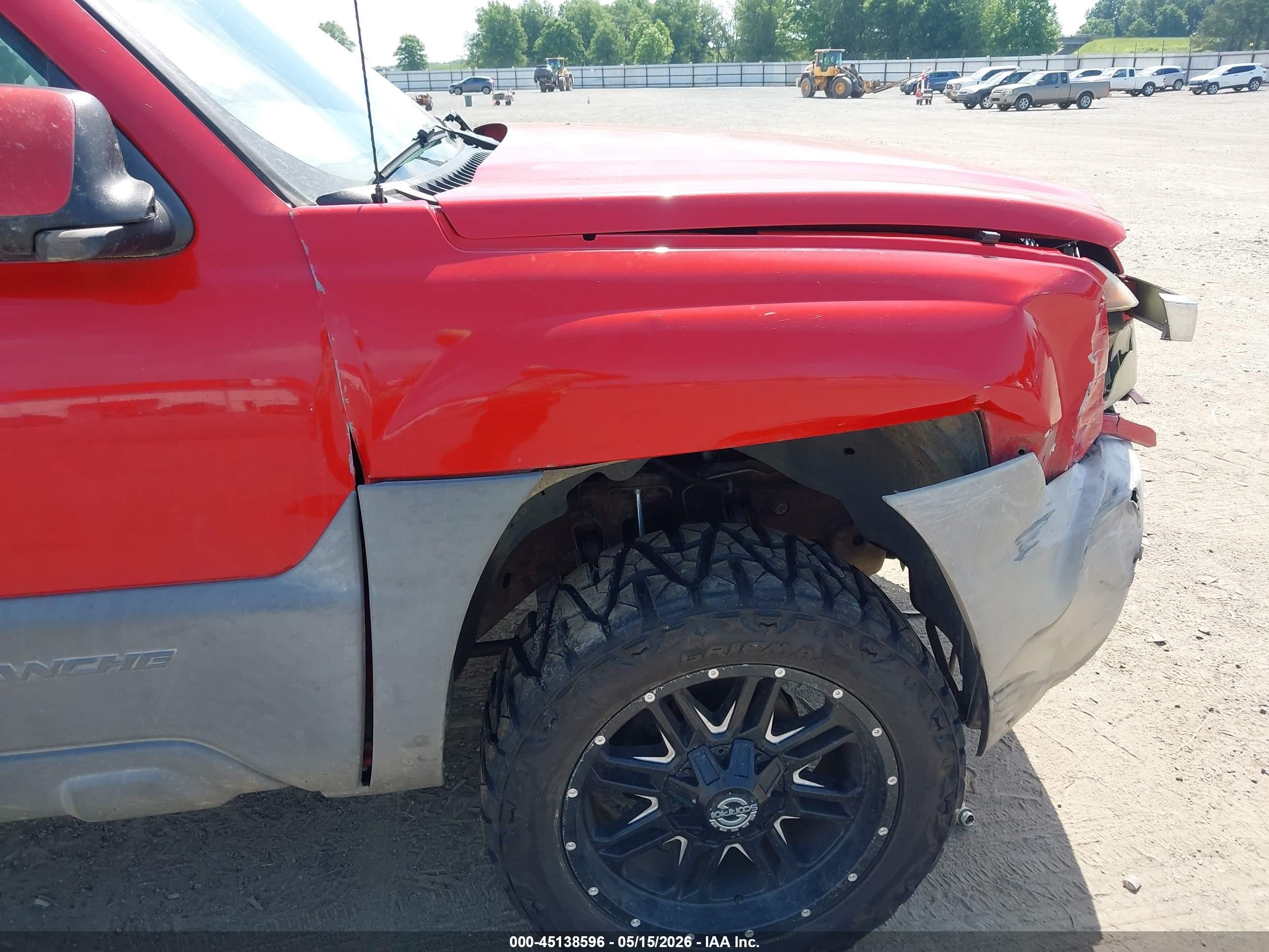 2002 Chevrolet Avalanche 1500   Red vin: 3GNEK13T02G354215