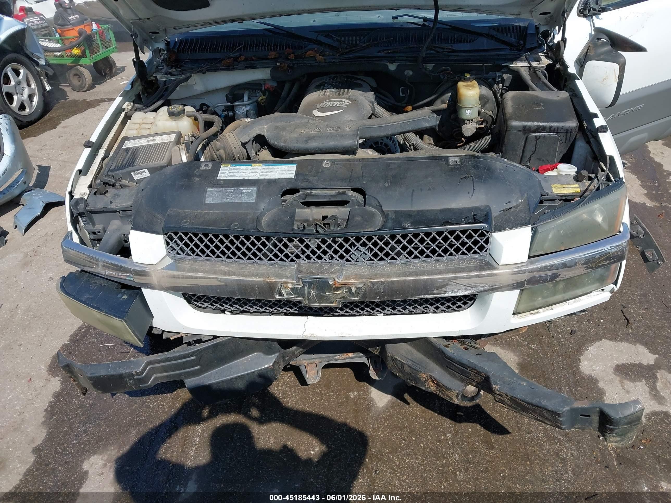 2002 Chevrolet Avalanche 1500   White vin: 3GNEK13T02G358667