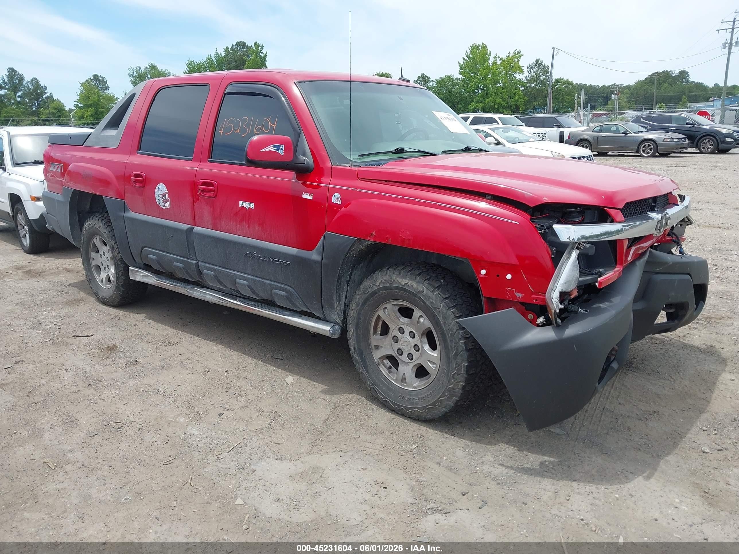 2003 Chevrolet Avalanche 1500   Red vin: 3GNEK13T03G117645