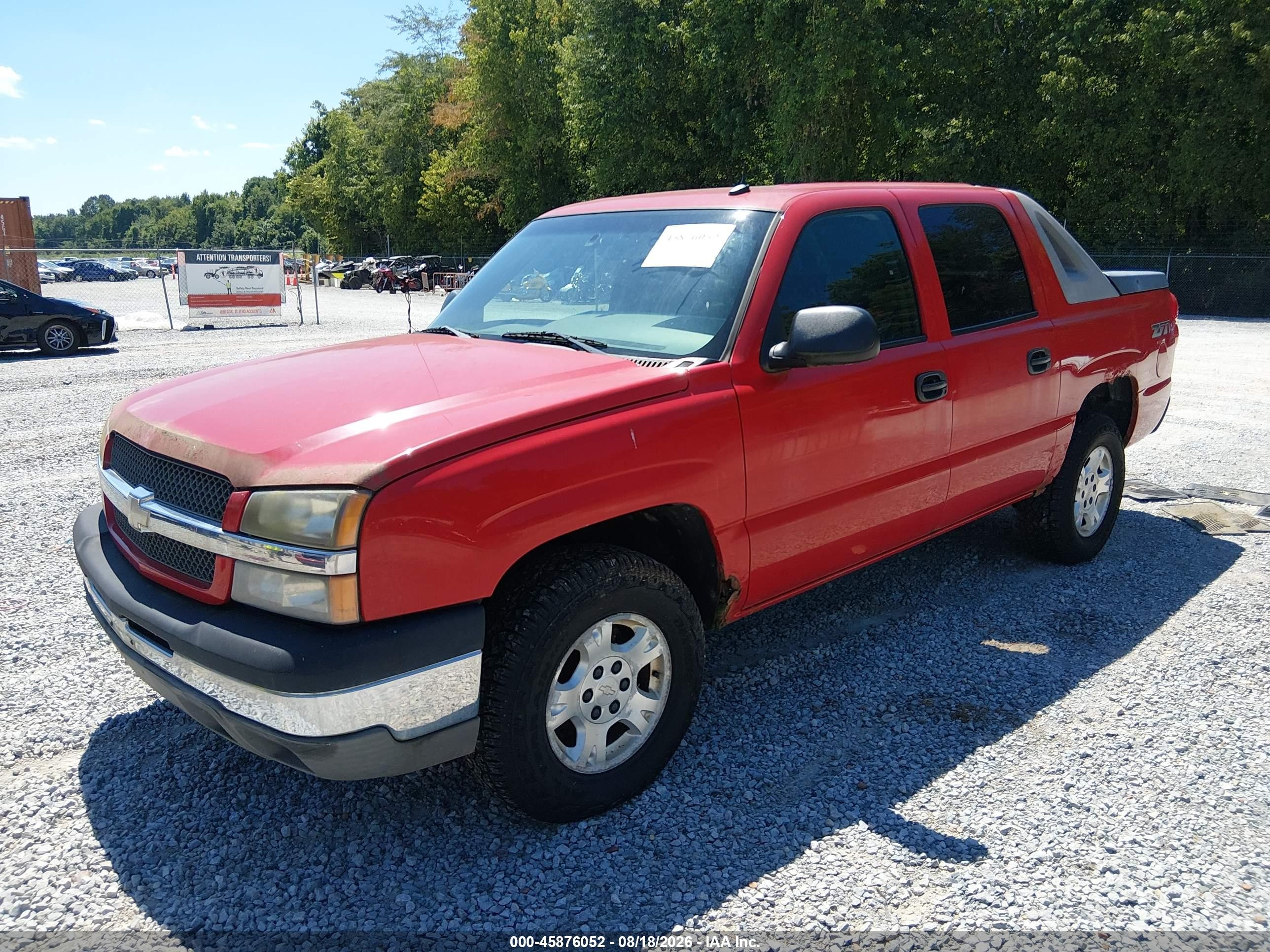 2003 Chevrolet Avalanche 1500   Red vin: 3GNEK13T03G306943