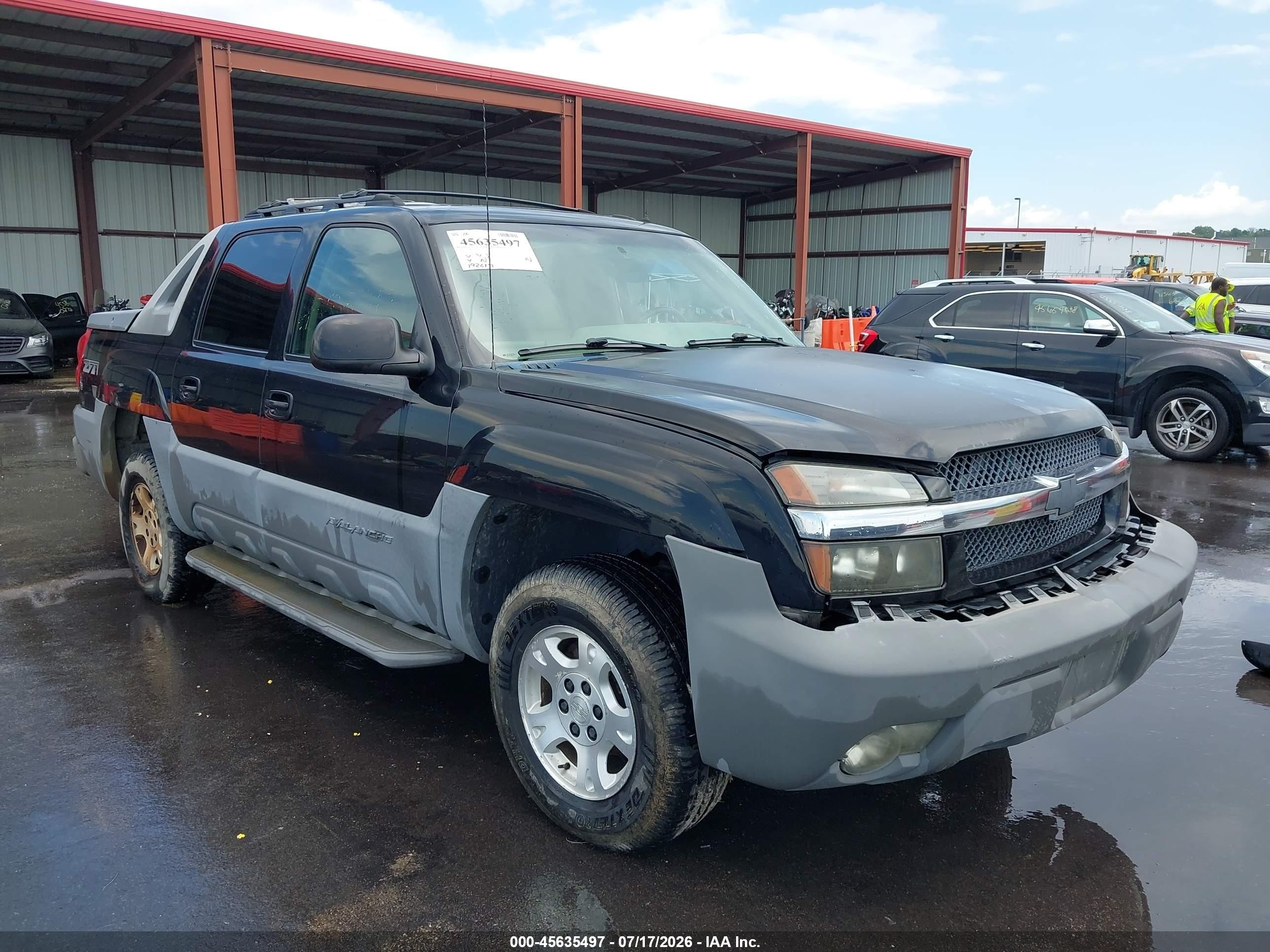 2002 Chevrolet Avalanche 1500   Black vin: 3GNEK13T12G147915