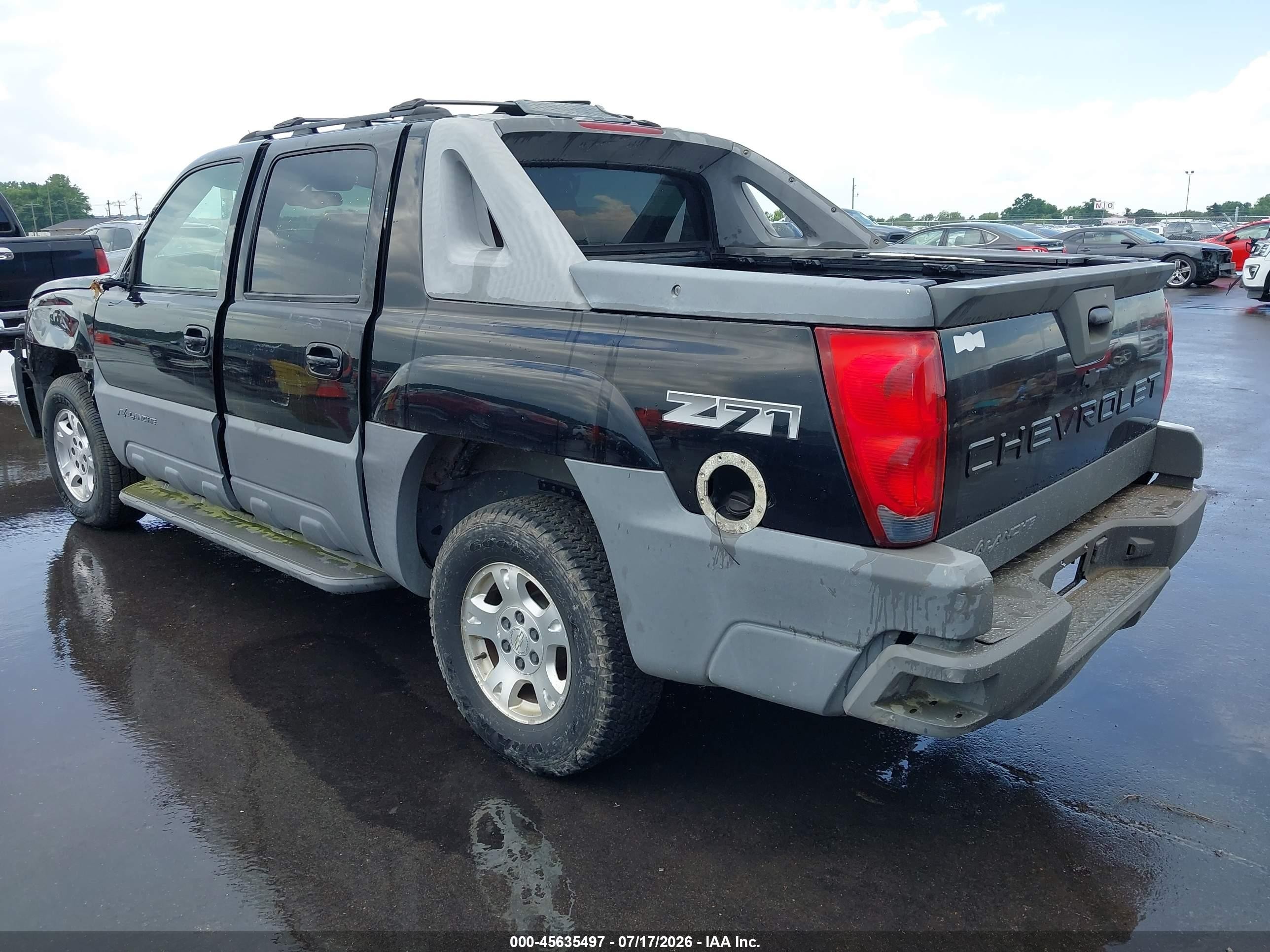 2002 Chevrolet Avalanche 1500   Black vin: 3GNEK13T12G147915