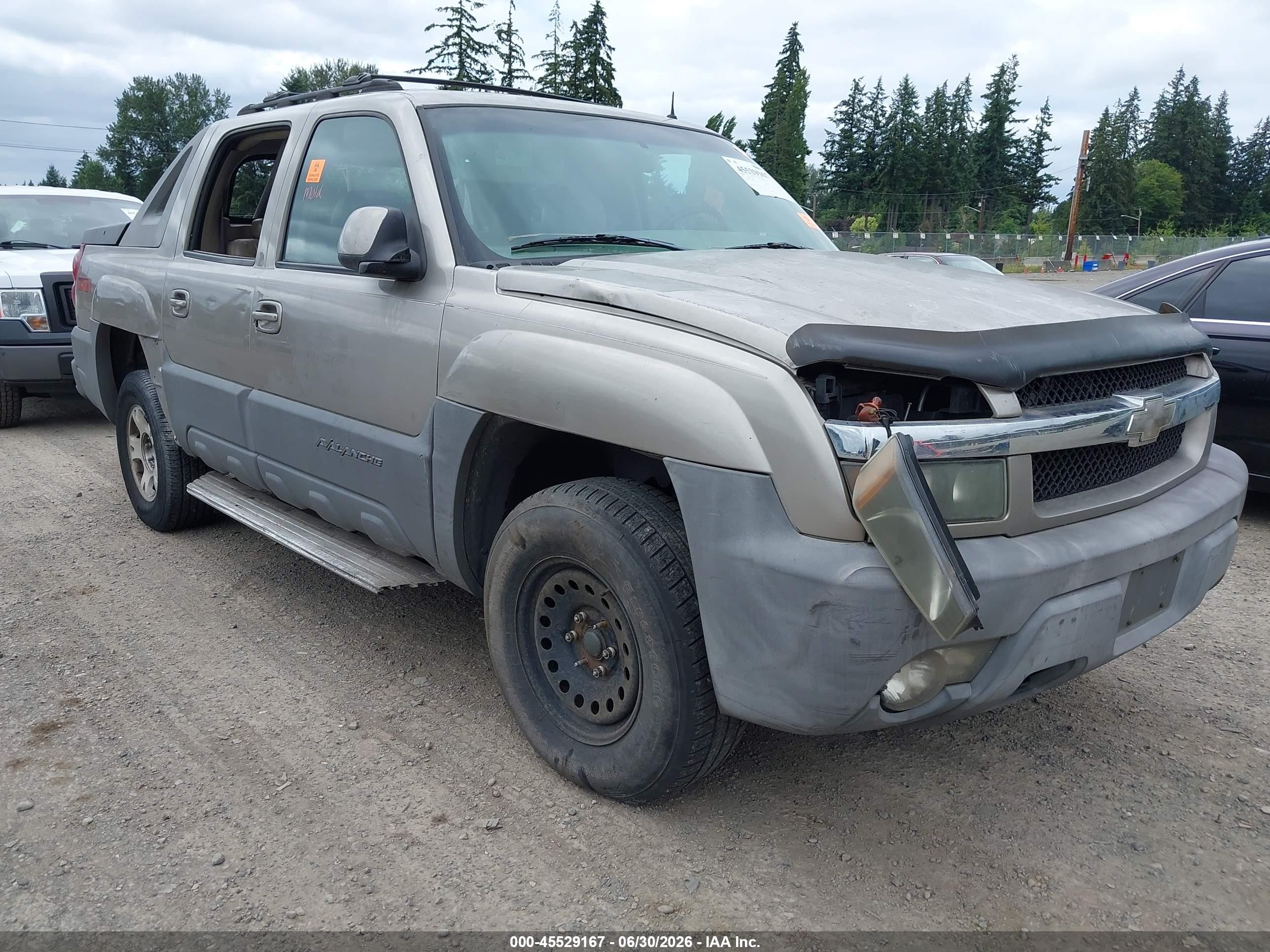 2002 Chevrolet Avalanche 1500   Gold vin: 3GNEK13T12G269092