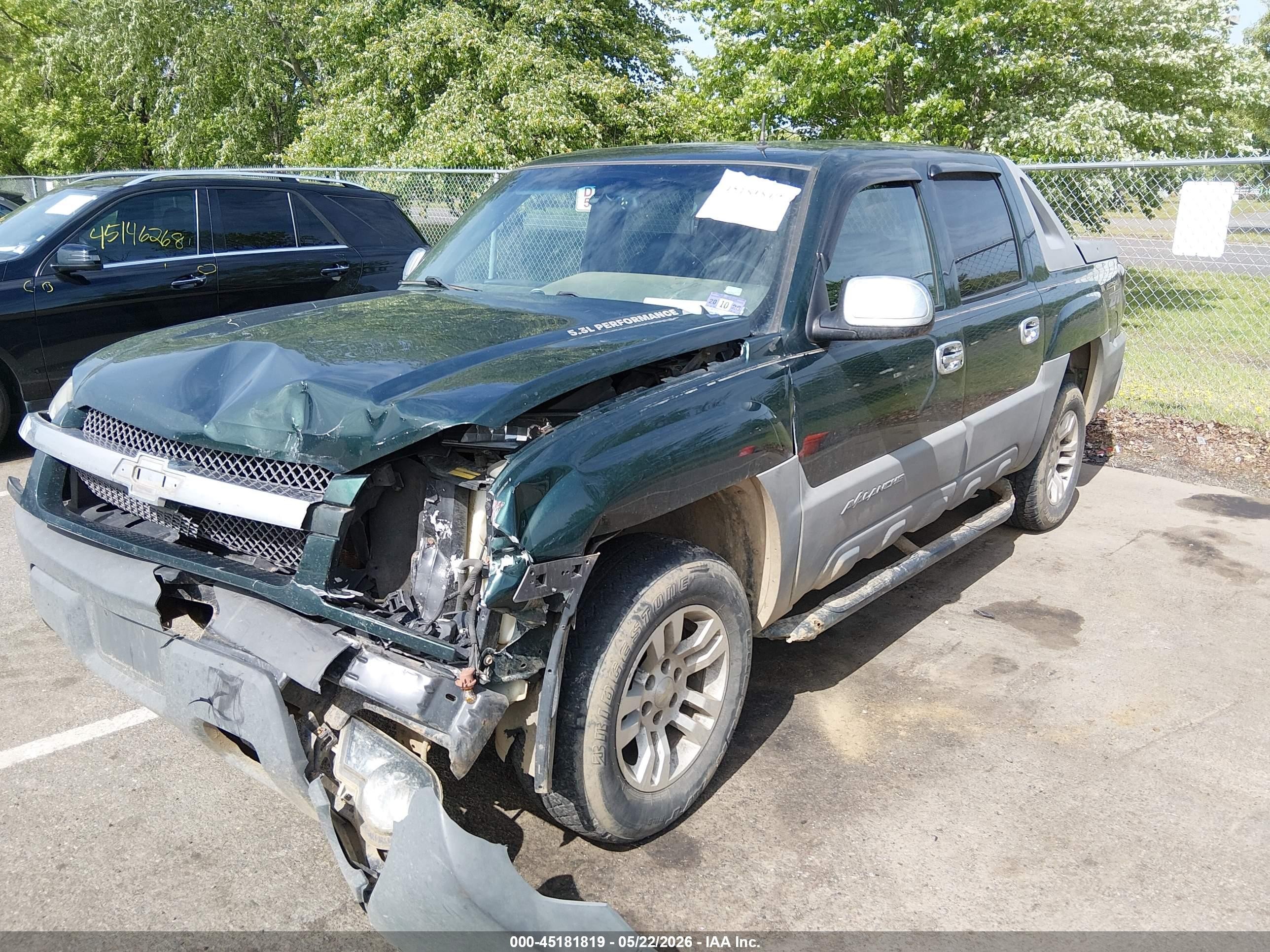 2002 Chevrolet Avalanche 1500   Green vin: 3GNEK13T22G167526