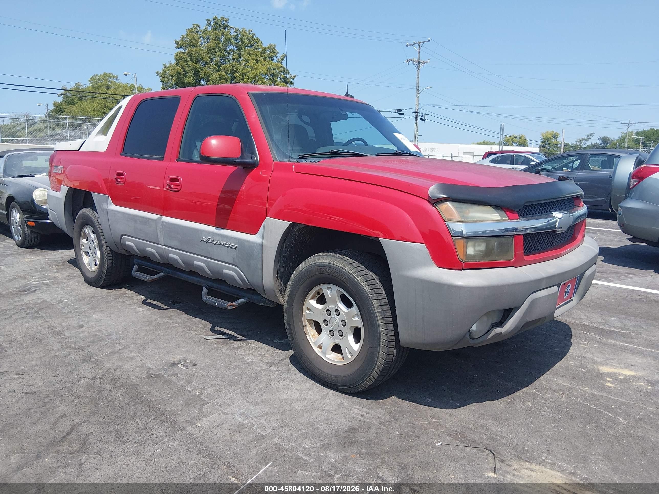 2002 Chevrolet Avalanche 1500   Red vin: 3GNEK13T22G340607