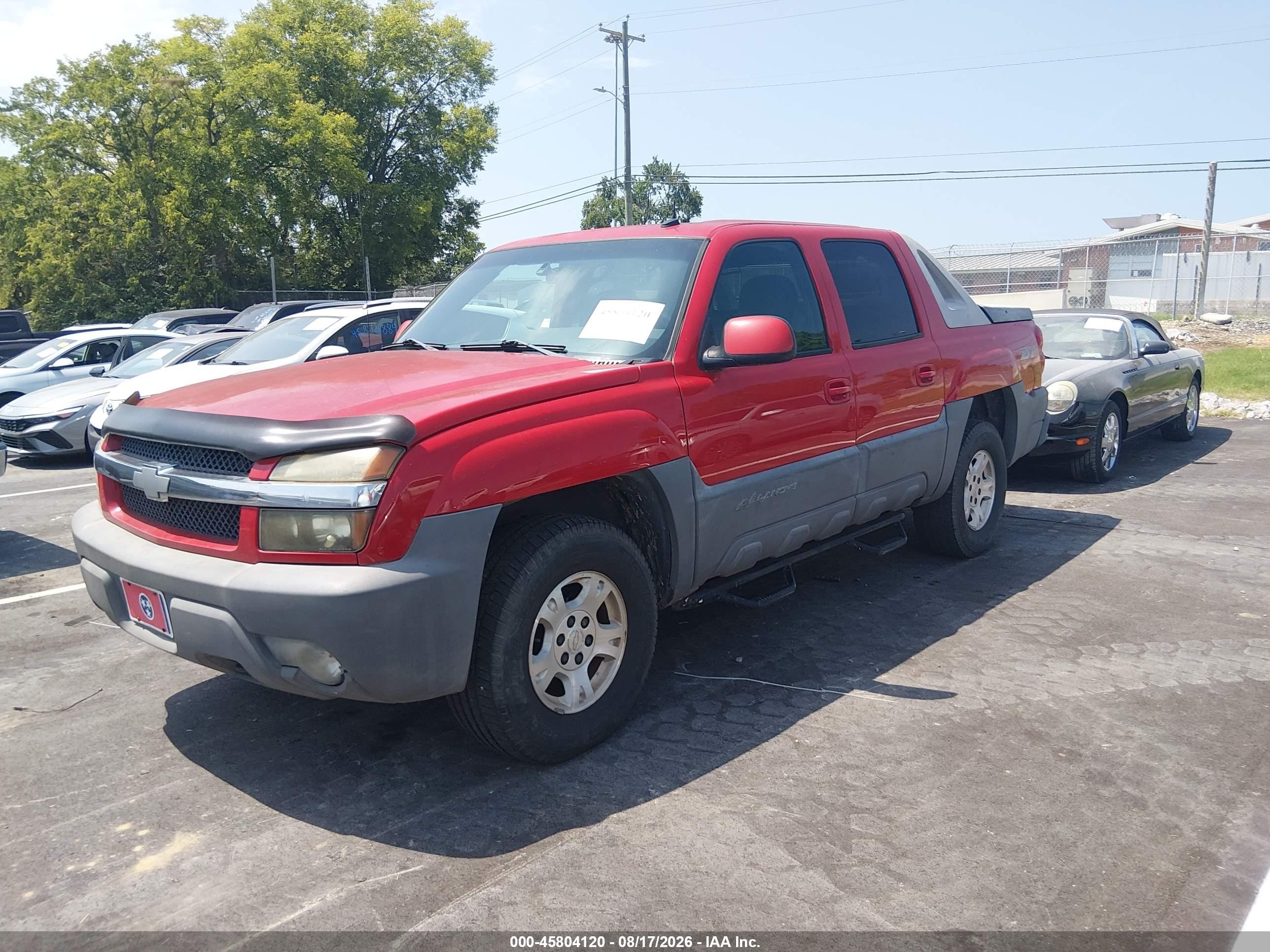 2002 Chevrolet Avalanche 1500   Red vin: 3GNEK13T22G340607