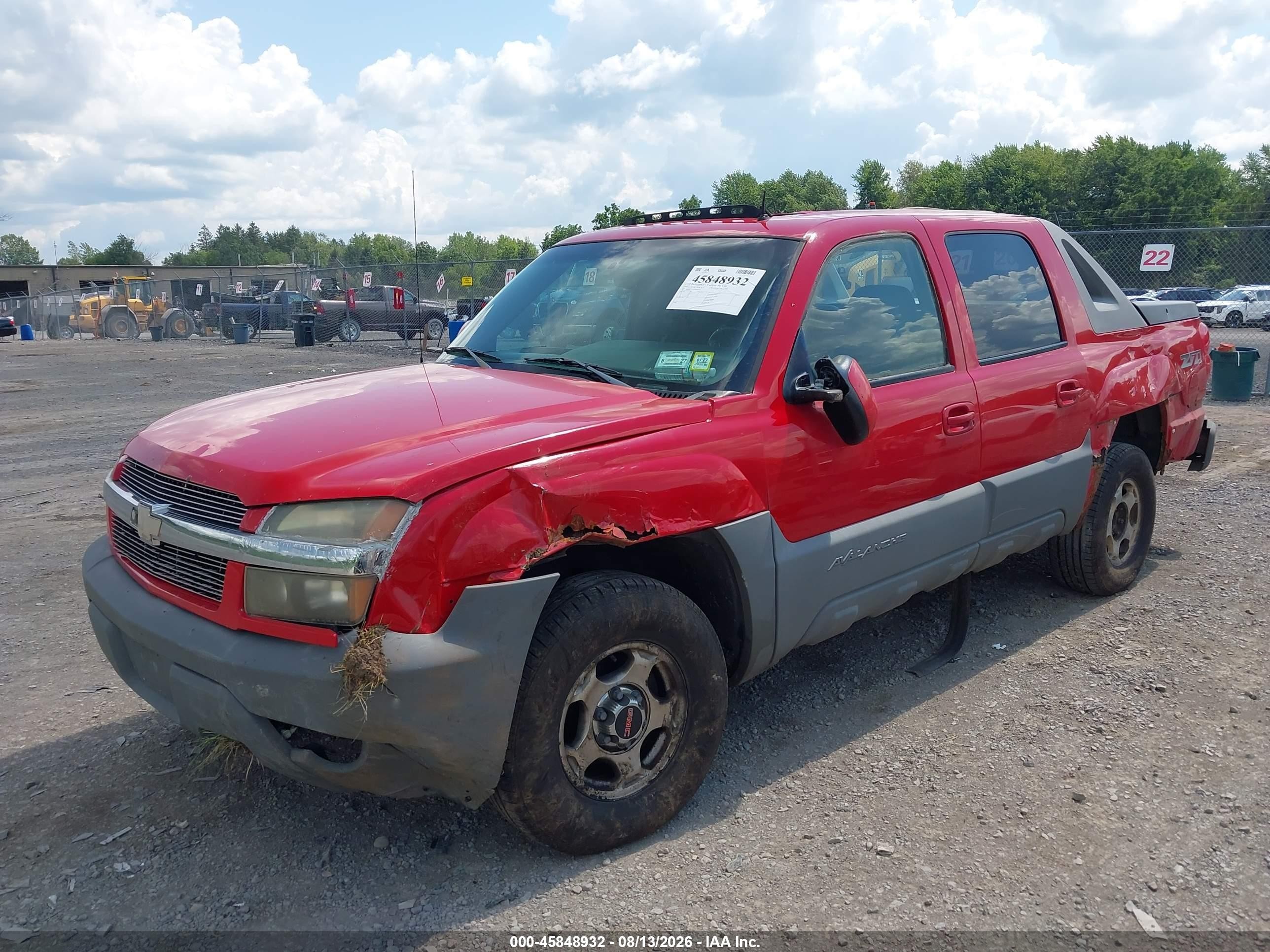 2002 Chevrolet Avalanche 1500   Red vin: 3GNEK13T32G105679