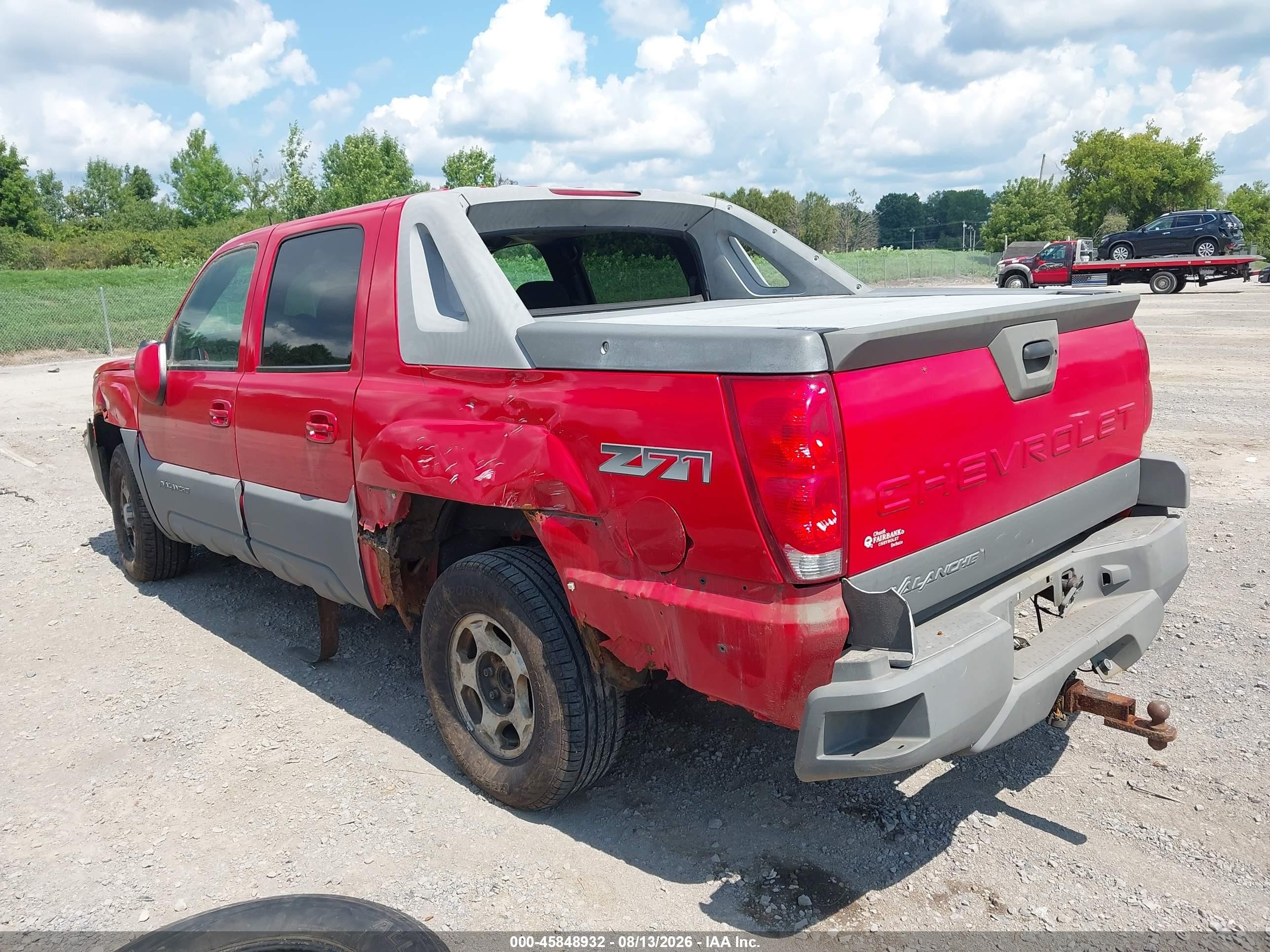 2002 Chevrolet Avalanche 1500   Red vin: 3GNEK13T32G105679