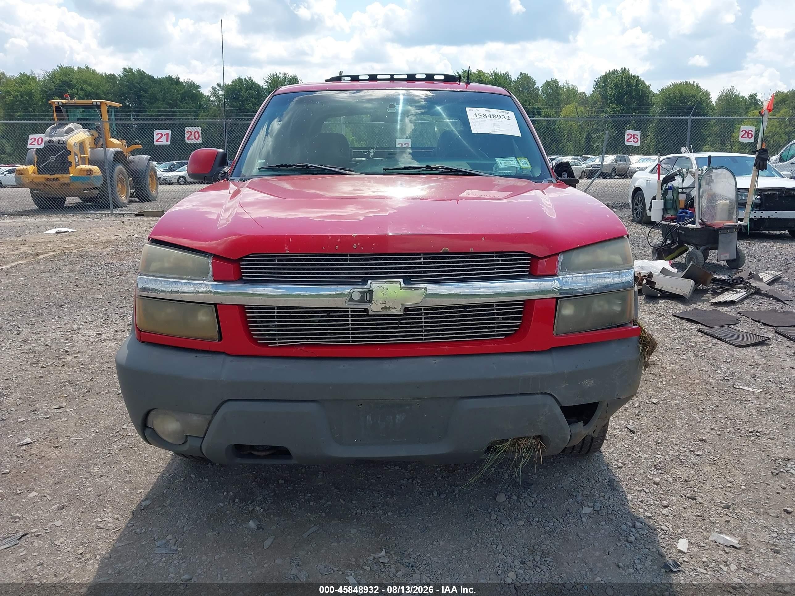 2002 Chevrolet Avalanche 1500   Red vin: 3GNEK13T32G105679