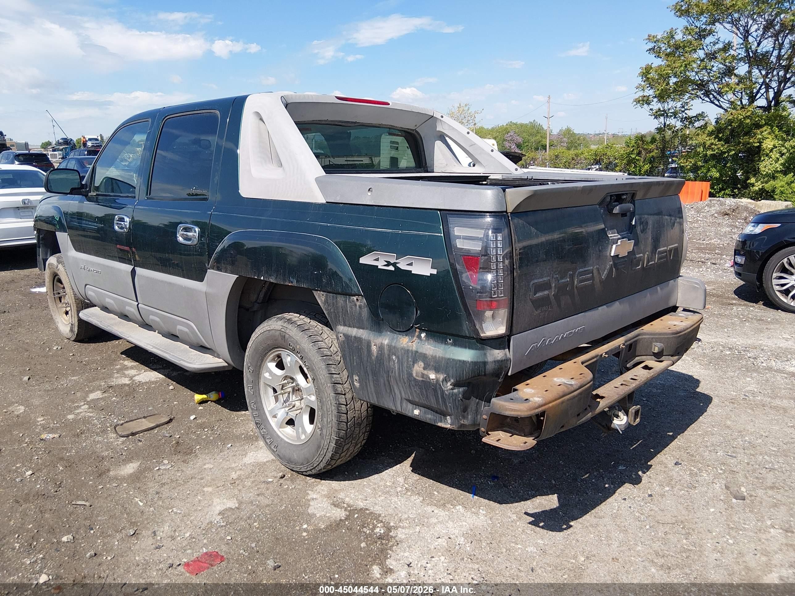 2002 Chevrolet Avalanche 1500   Зеленый vin: 3GNEK13T42G310072