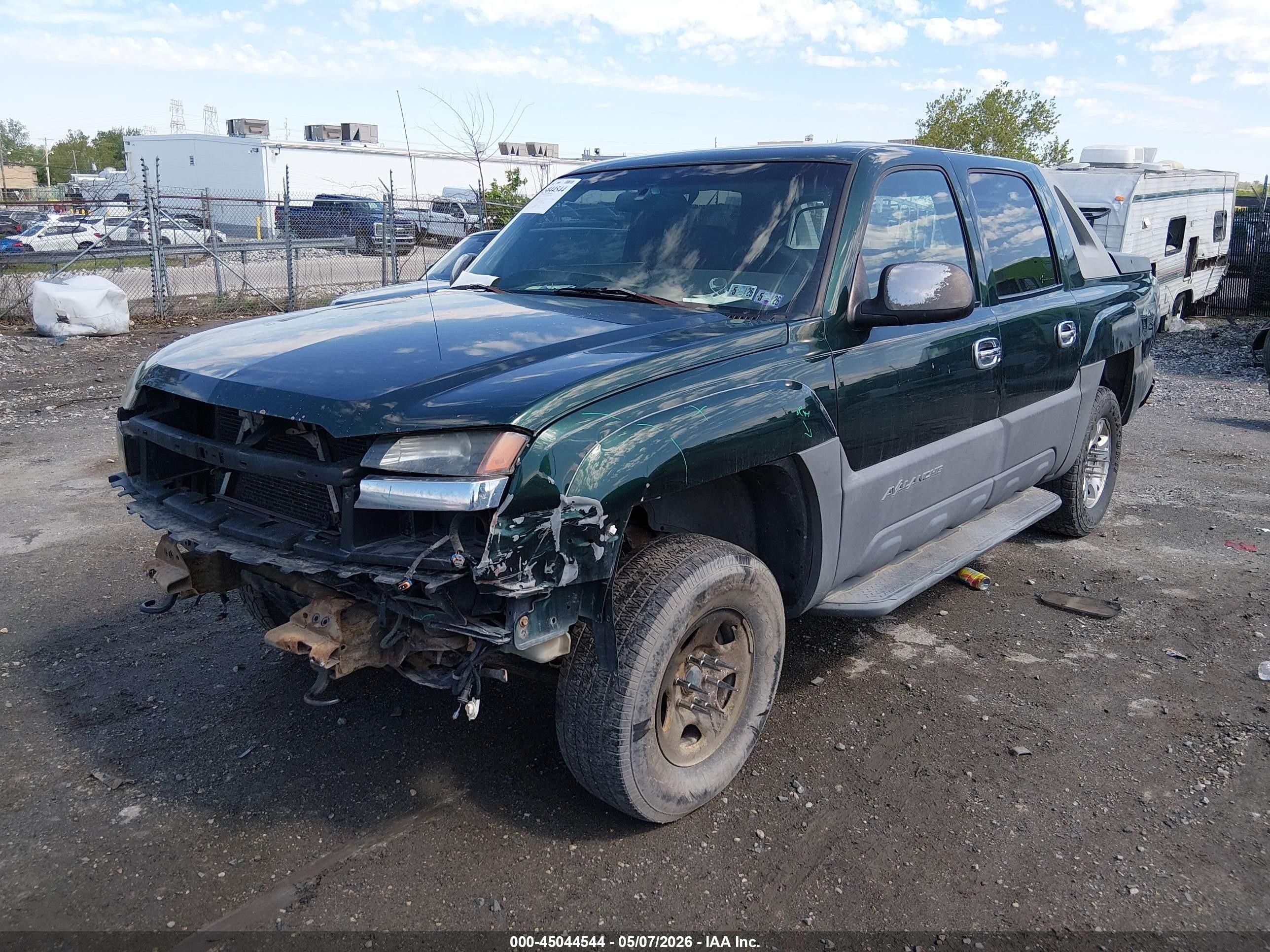 2002 Chevrolet Avalanche 1500   Зеленый vin: 3GNEK13T42G310072