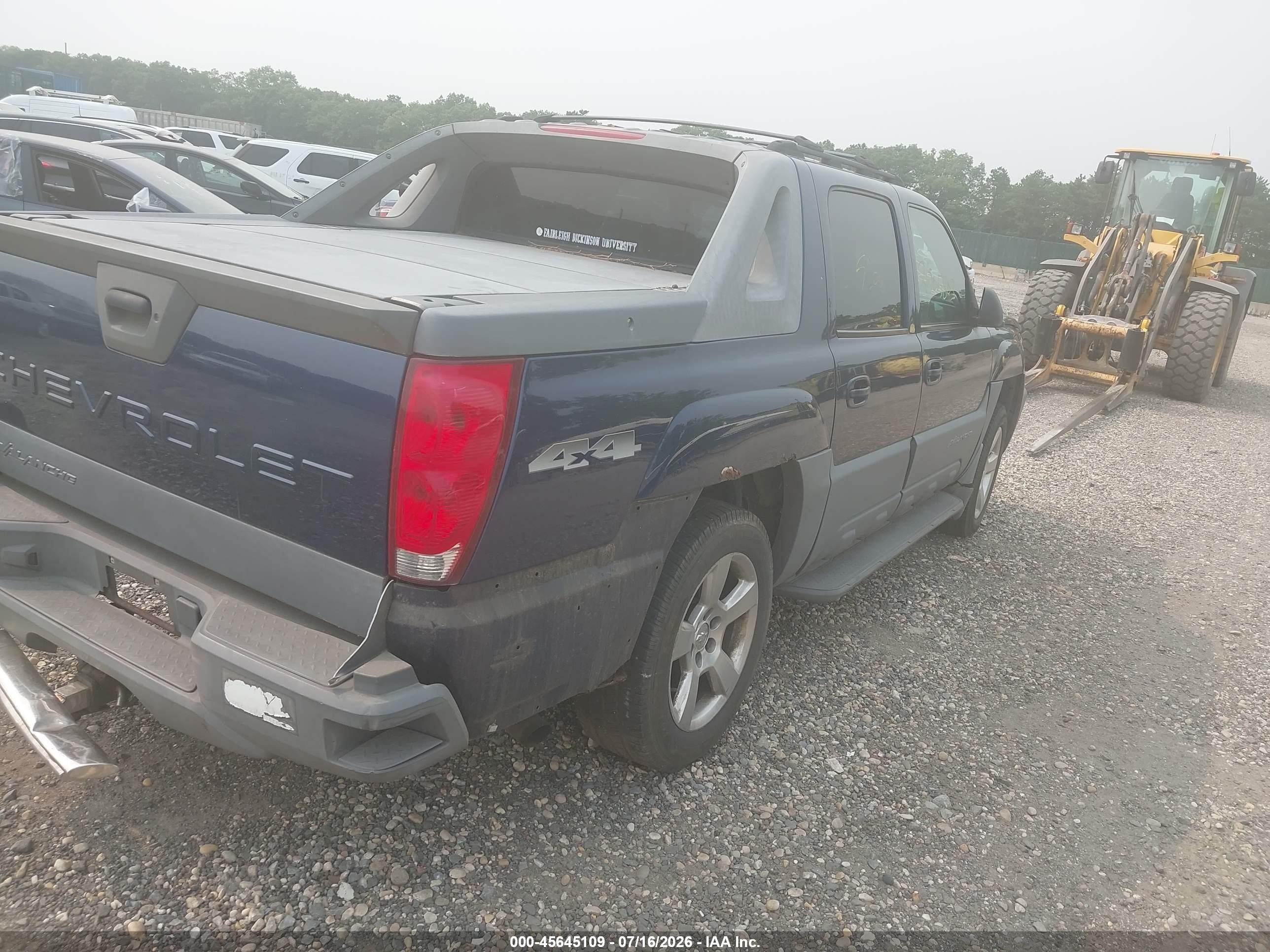 2002 Chevrolet Avalanche 1500   Blue vin: 3GNEK13T52G133564