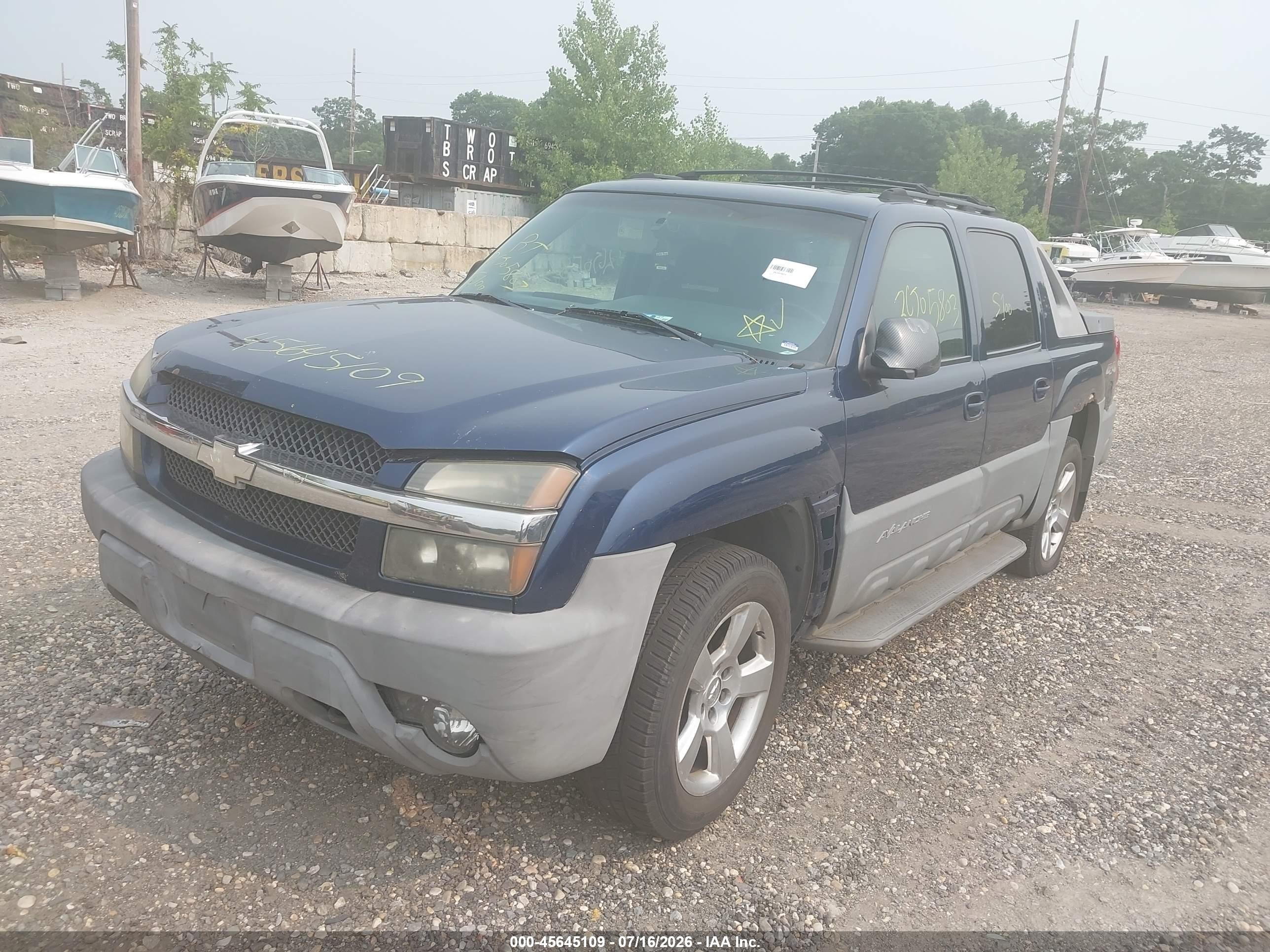 2002 Chevrolet Avalanche 1500   Blue vin: 3GNEK13T52G133564