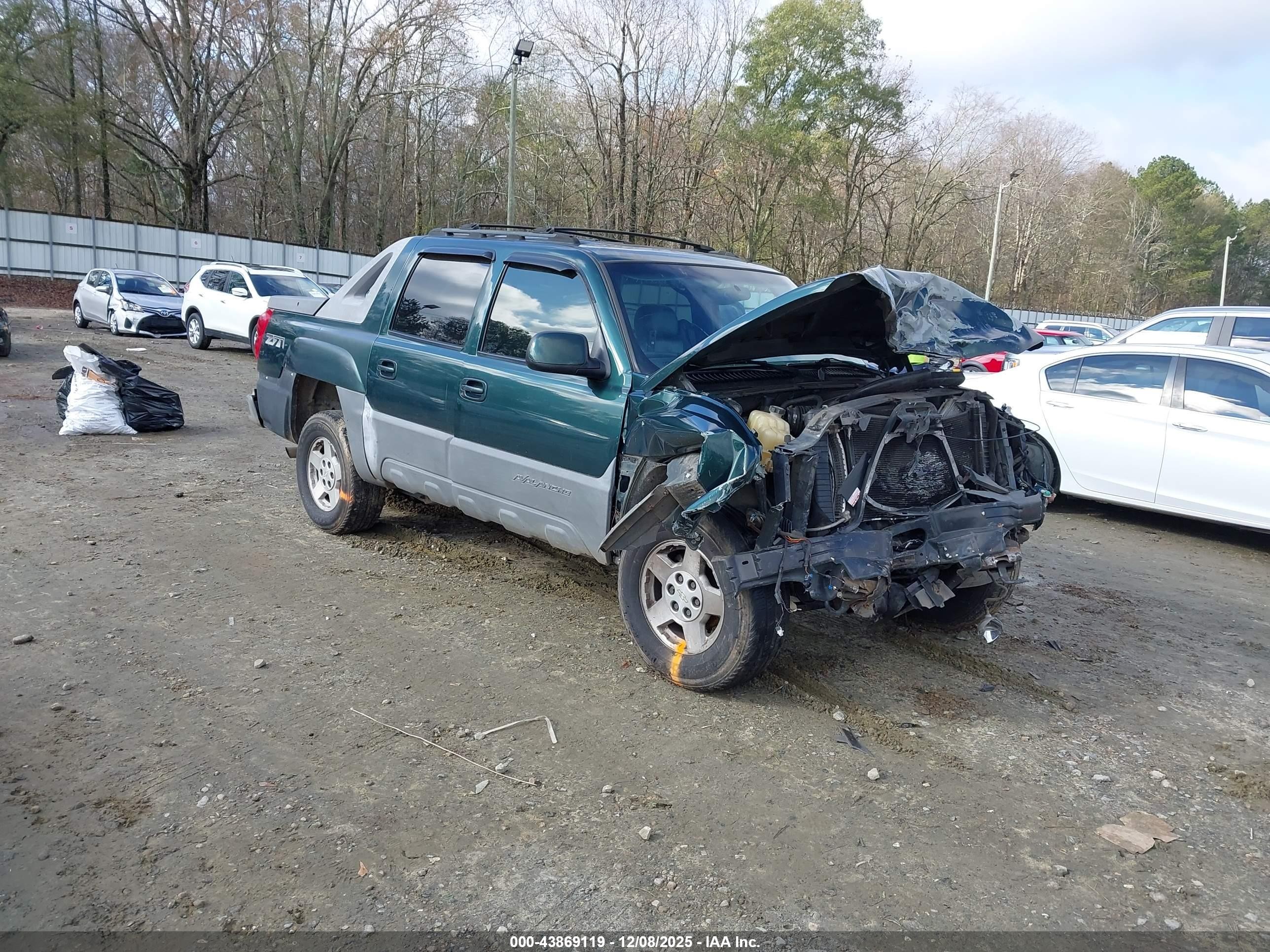 2002 Chevrolet Avalanche 1500   Green vin: 3GNEK13T52G177578