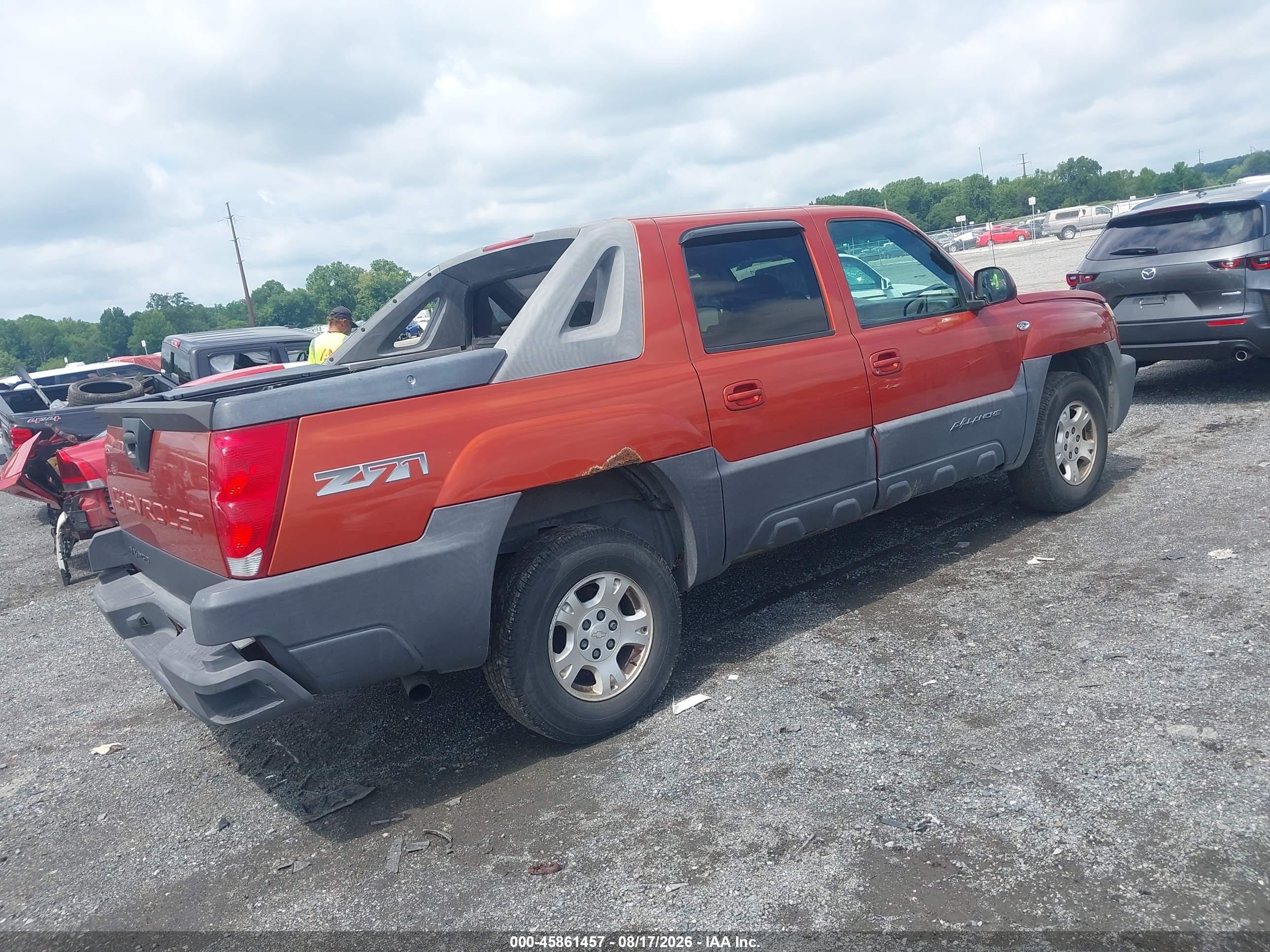2003 Chevrolet Avalanche 1500   Orange vin: 3GNEK13T63G301262
