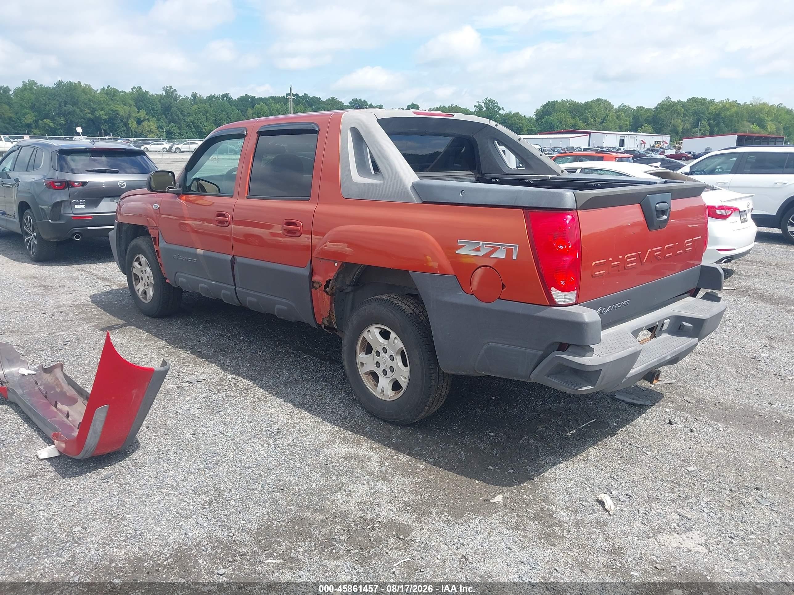 2003 Chevrolet Avalanche 1500   Orange vin: 3GNEK13T63G301262