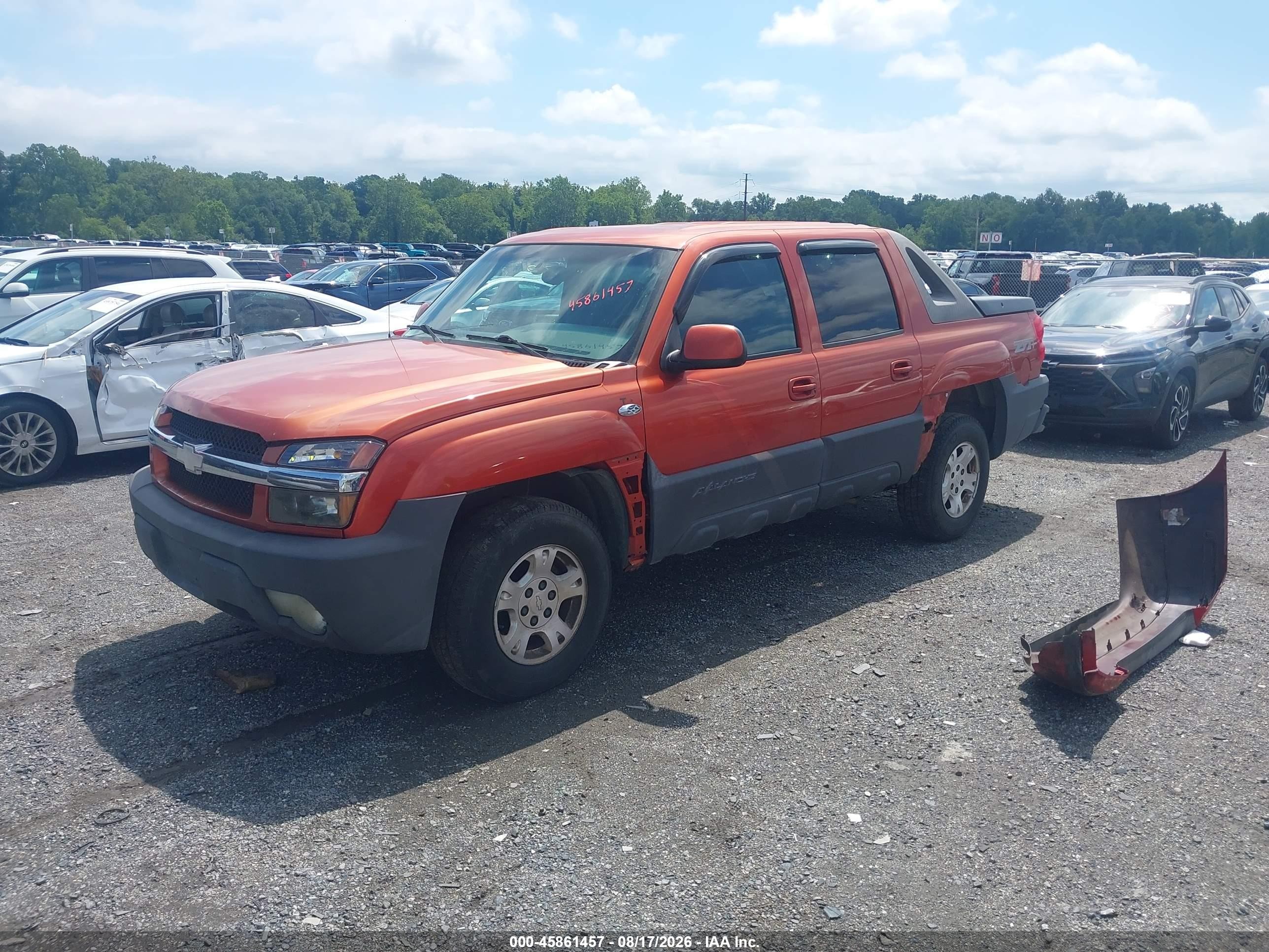 2003 Chevrolet Avalanche 1500   Orange vin: 3GNEK13T63G301262