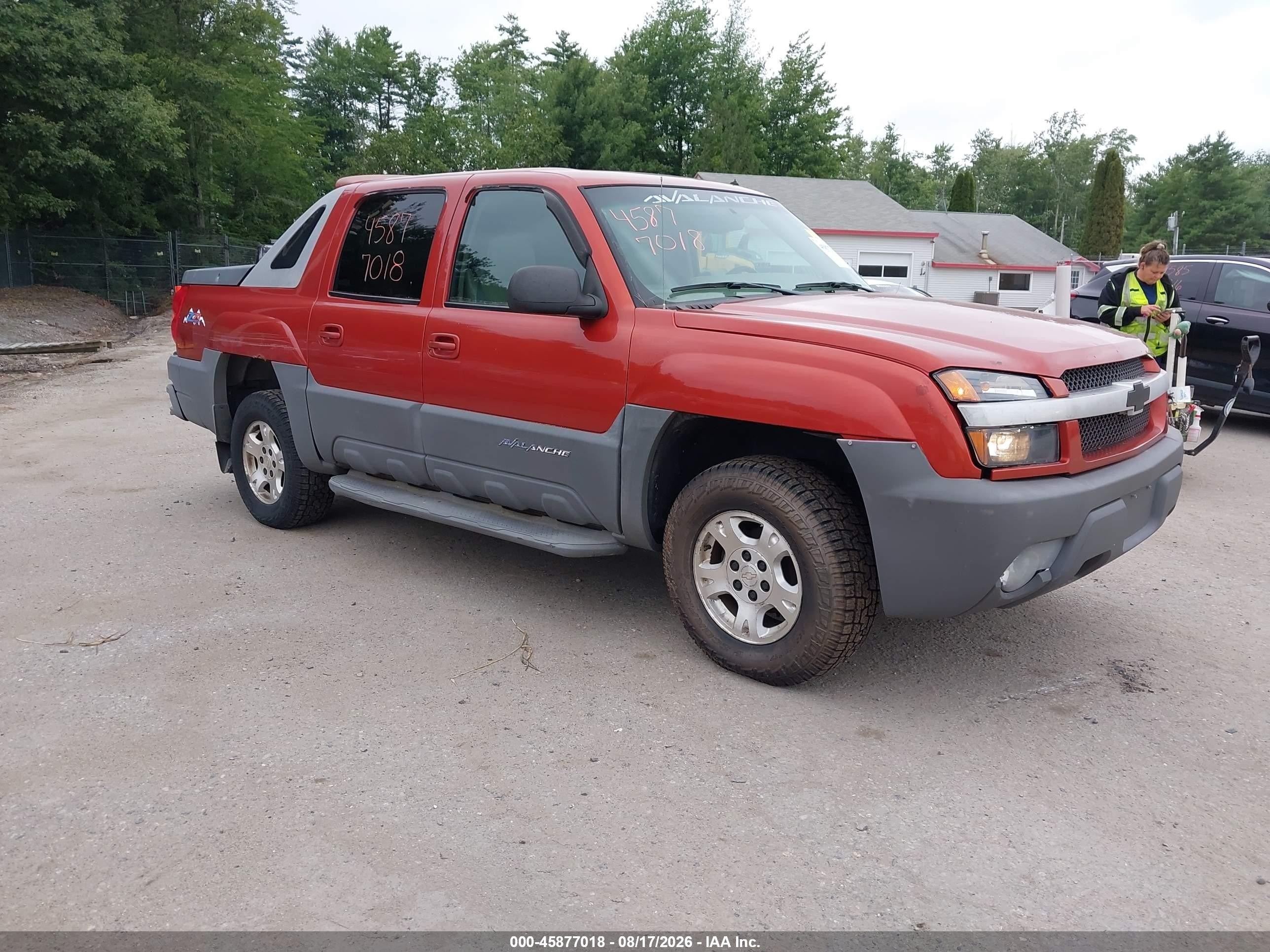 2002 Chevrolet Avalanche K1500 Оранжевый vin: 3GNEK13T72G228448