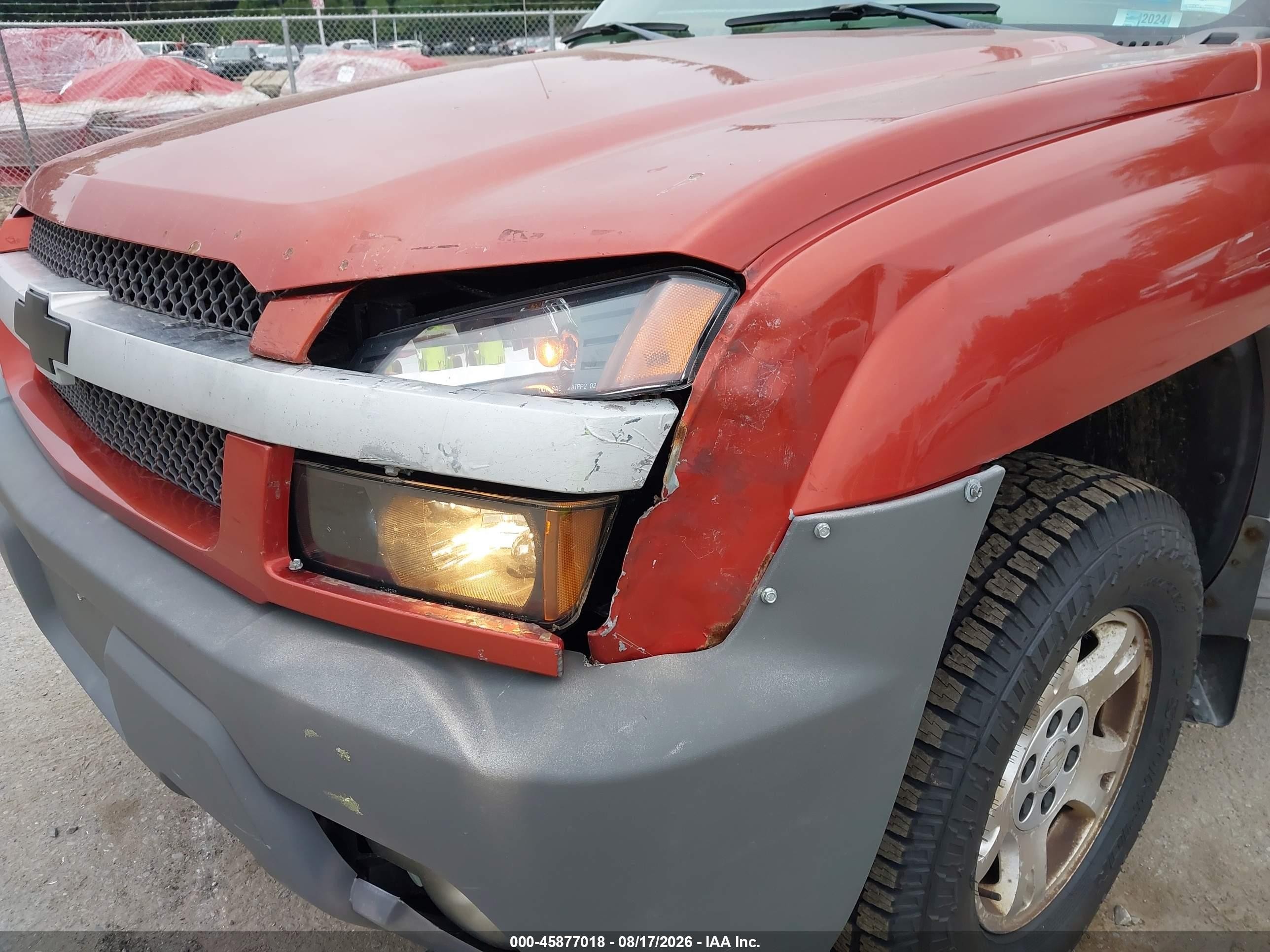 2002 Chevrolet Avalanche K1500 Orange vin: 3GNEK13T72G228448