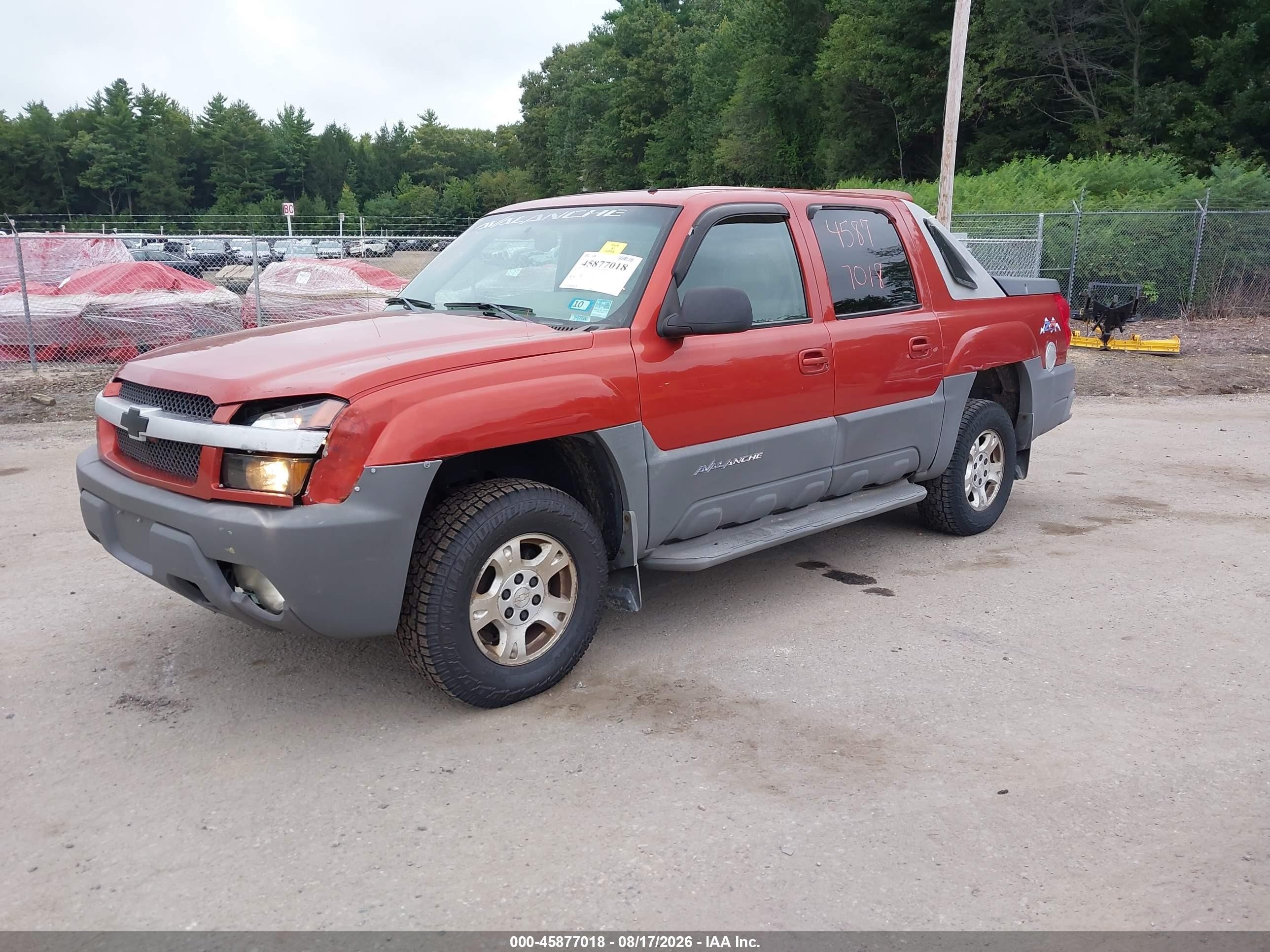 2002 Chevrolet Avalanche K1500 Orange vin: 3GNEK13T72G228448