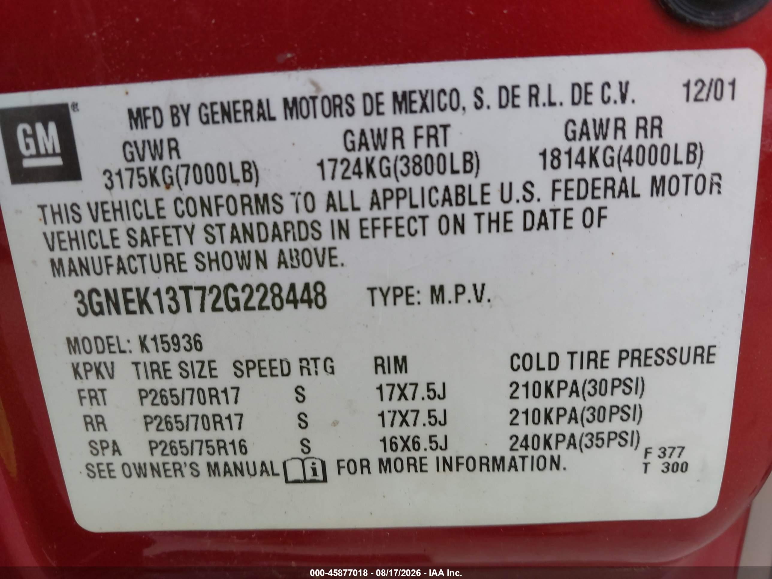 2002 Chevrolet Avalanche K1500 Orange vin: 3GNEK13T72G228448