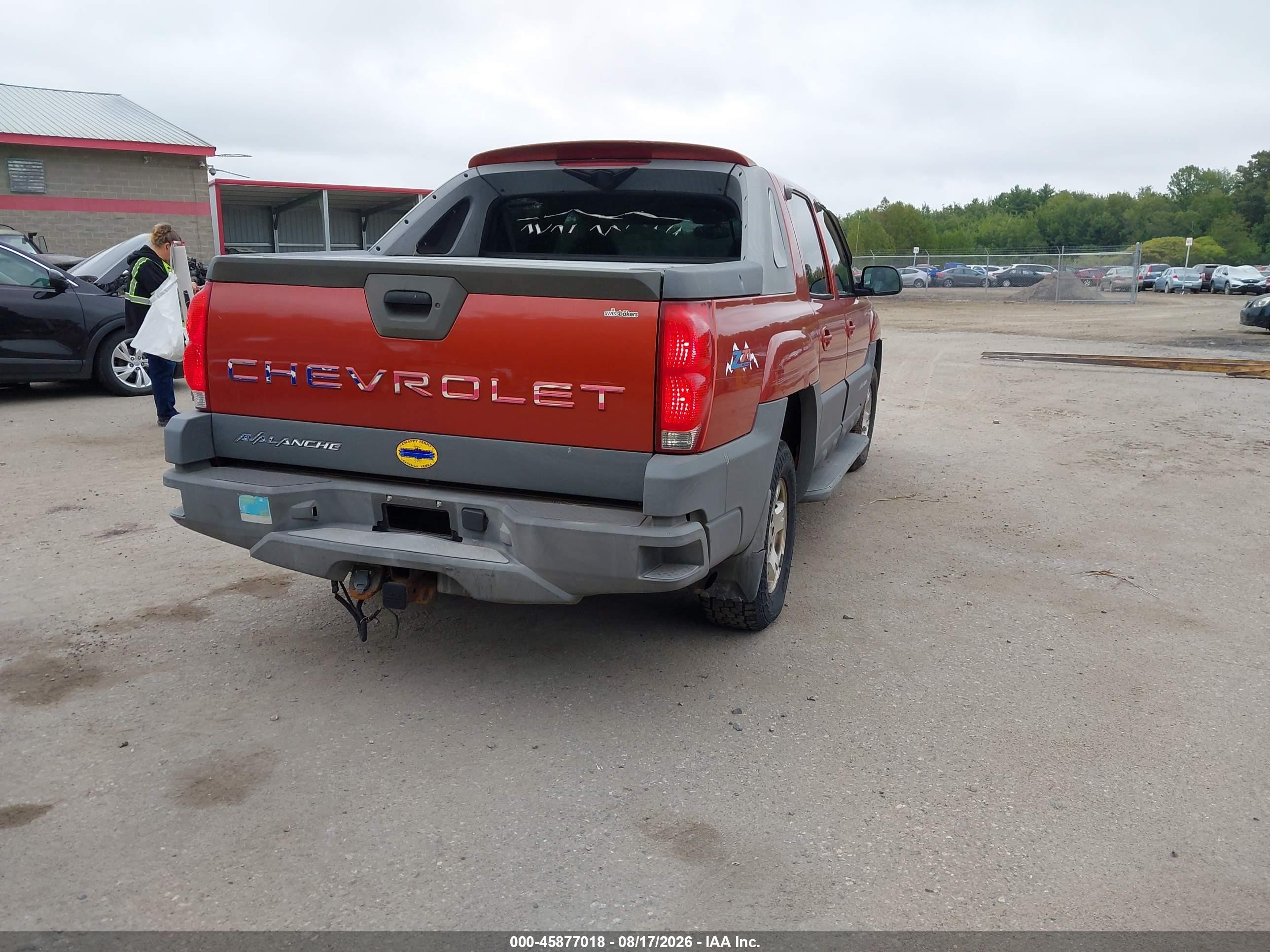 2002 Chevrolet Avalanche K1500 Orange vin: 3GNEK13T72G228448