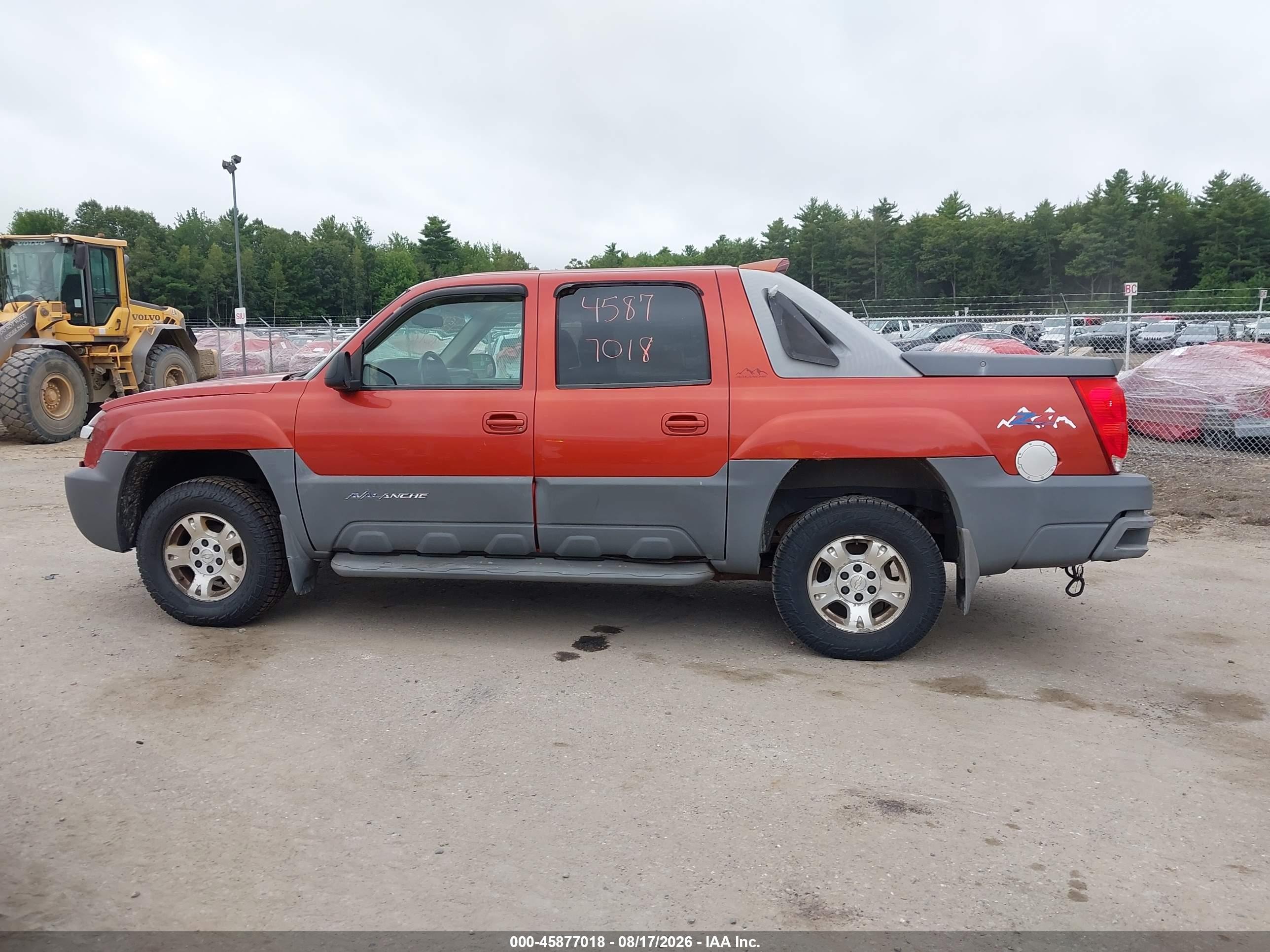 2002 Chevrolet Avalanche K1500 Orange vin: 3GNEK13T72G228448