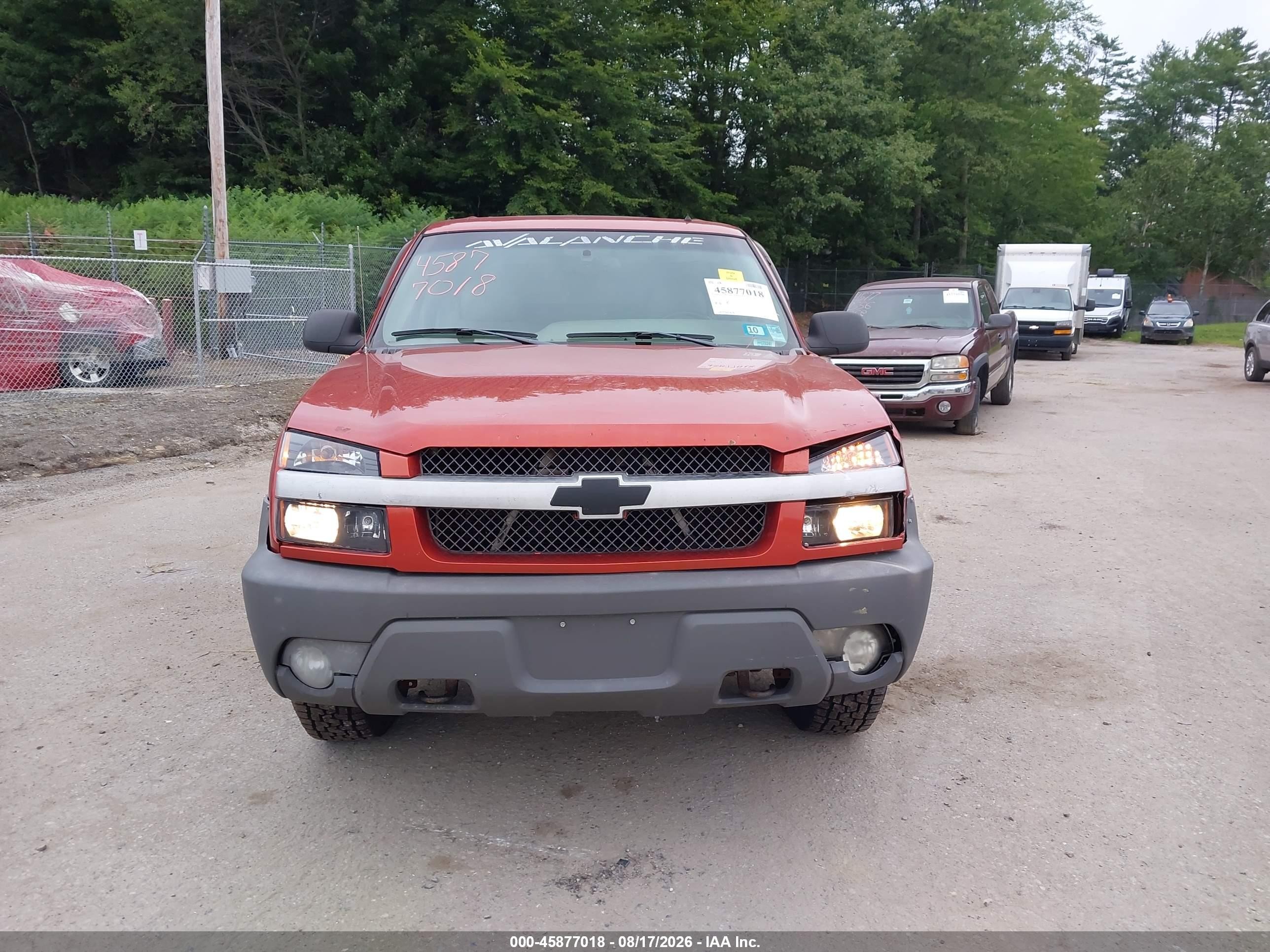 2002 Chevrolet Avalanche K1500 Orange vin: 3GNEK13T72G228448