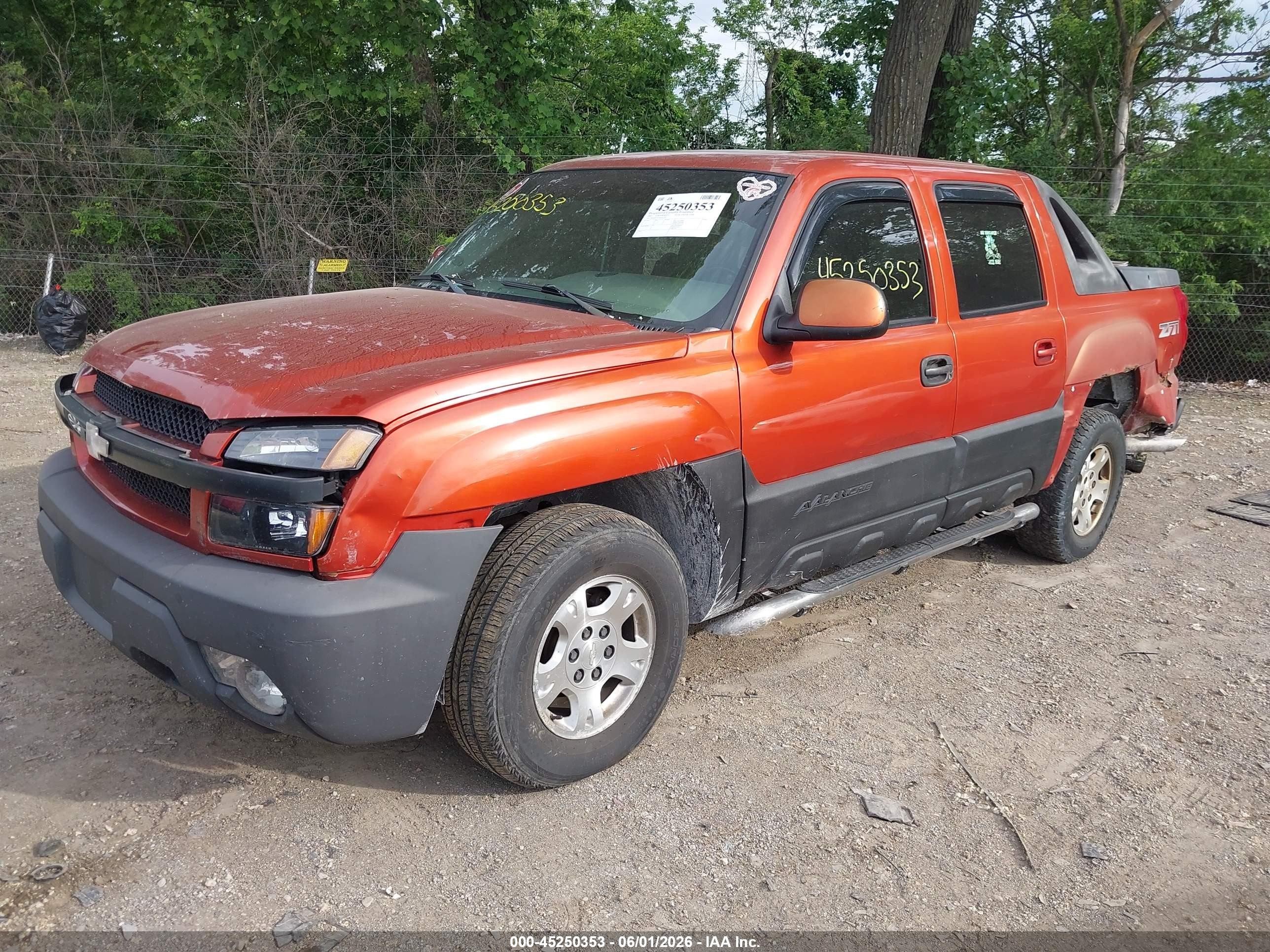 2003 Chevrolet Avalanche 1500   Orange vin: 3GNEK13T73G210128