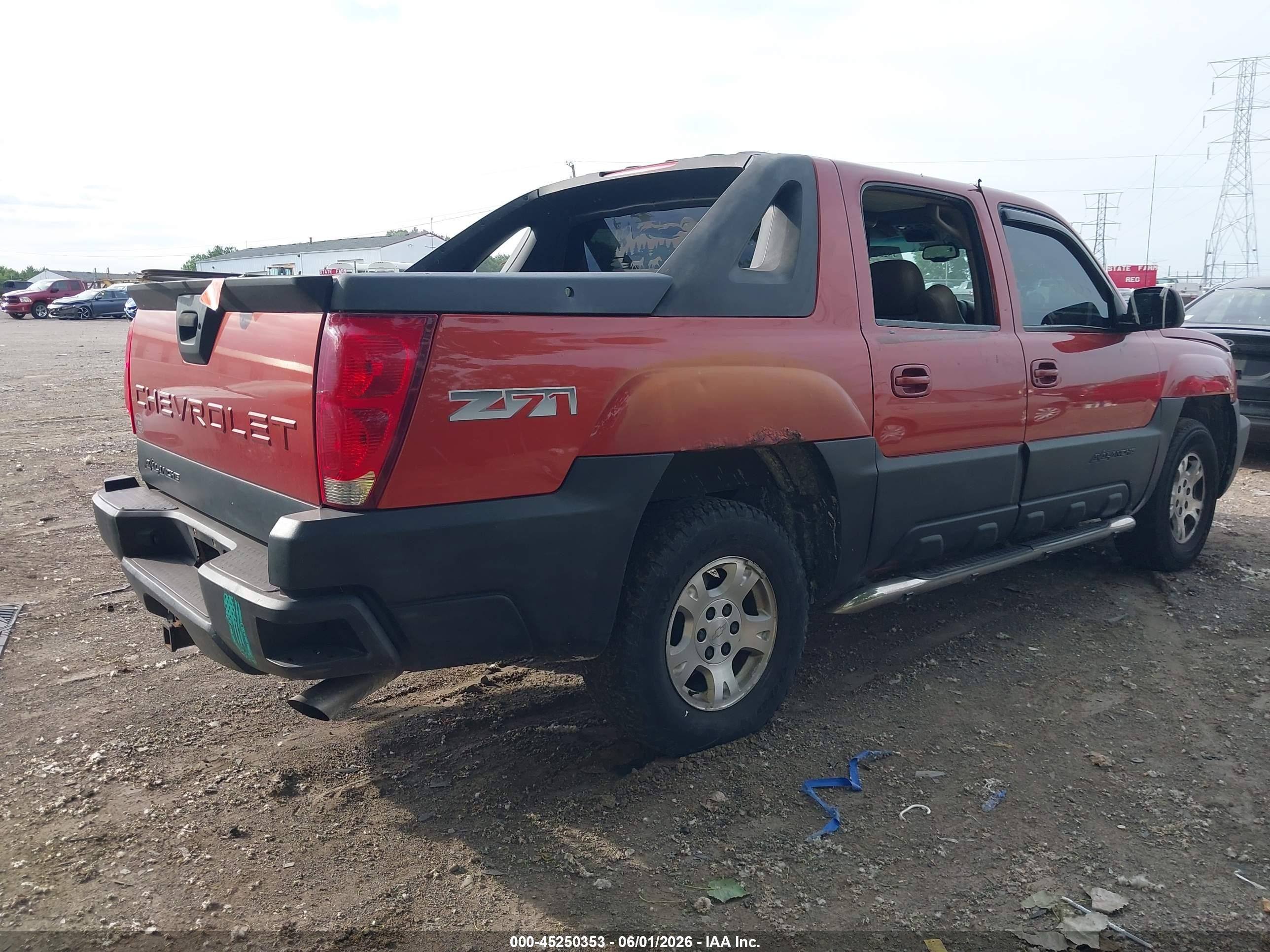 2003 Chevrolet Avalanche 1500   Orange vin: 3GNEK13T73G210128