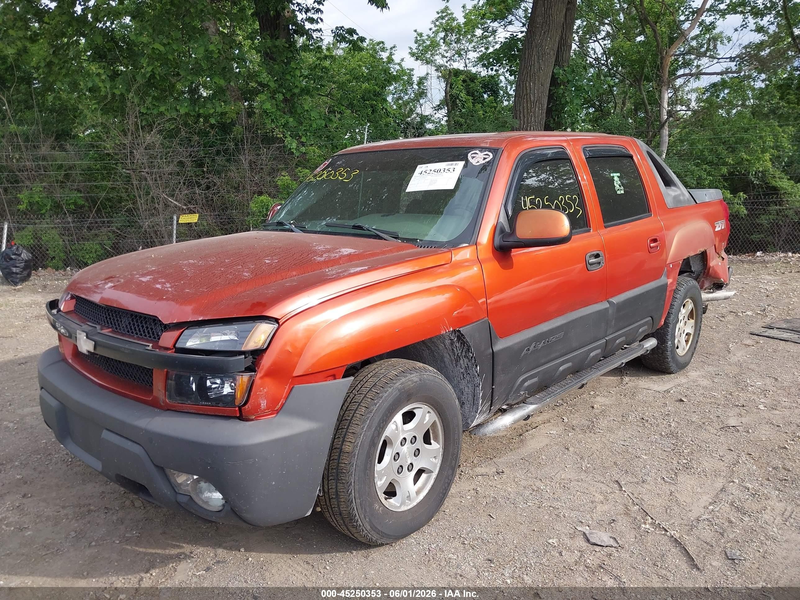 2003 Chevrolet Avalanche 1500   Orange vin: 3GNEK13T73G210128