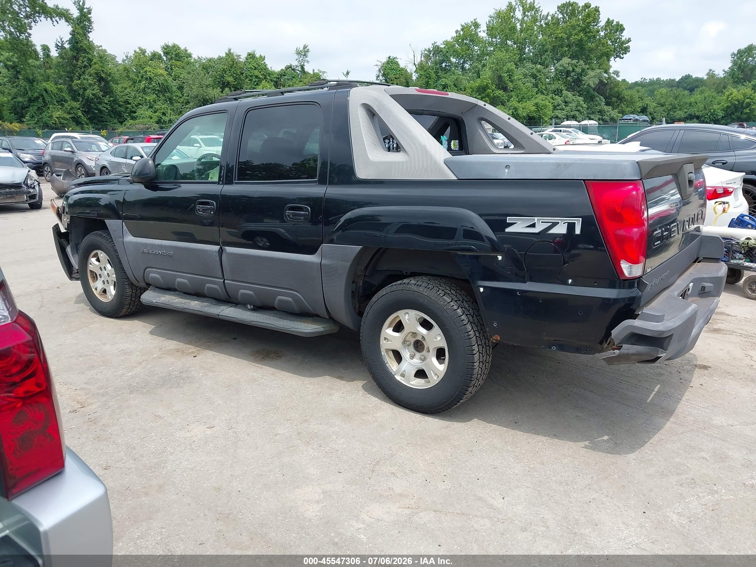 2003 Chevrolet Avalanche 1500   Черный vin: 3GNEK13T73G229942